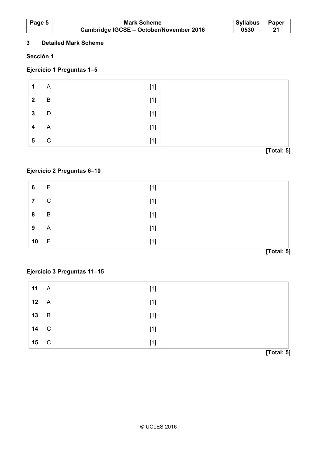 Mark scheme, page 5 of 8