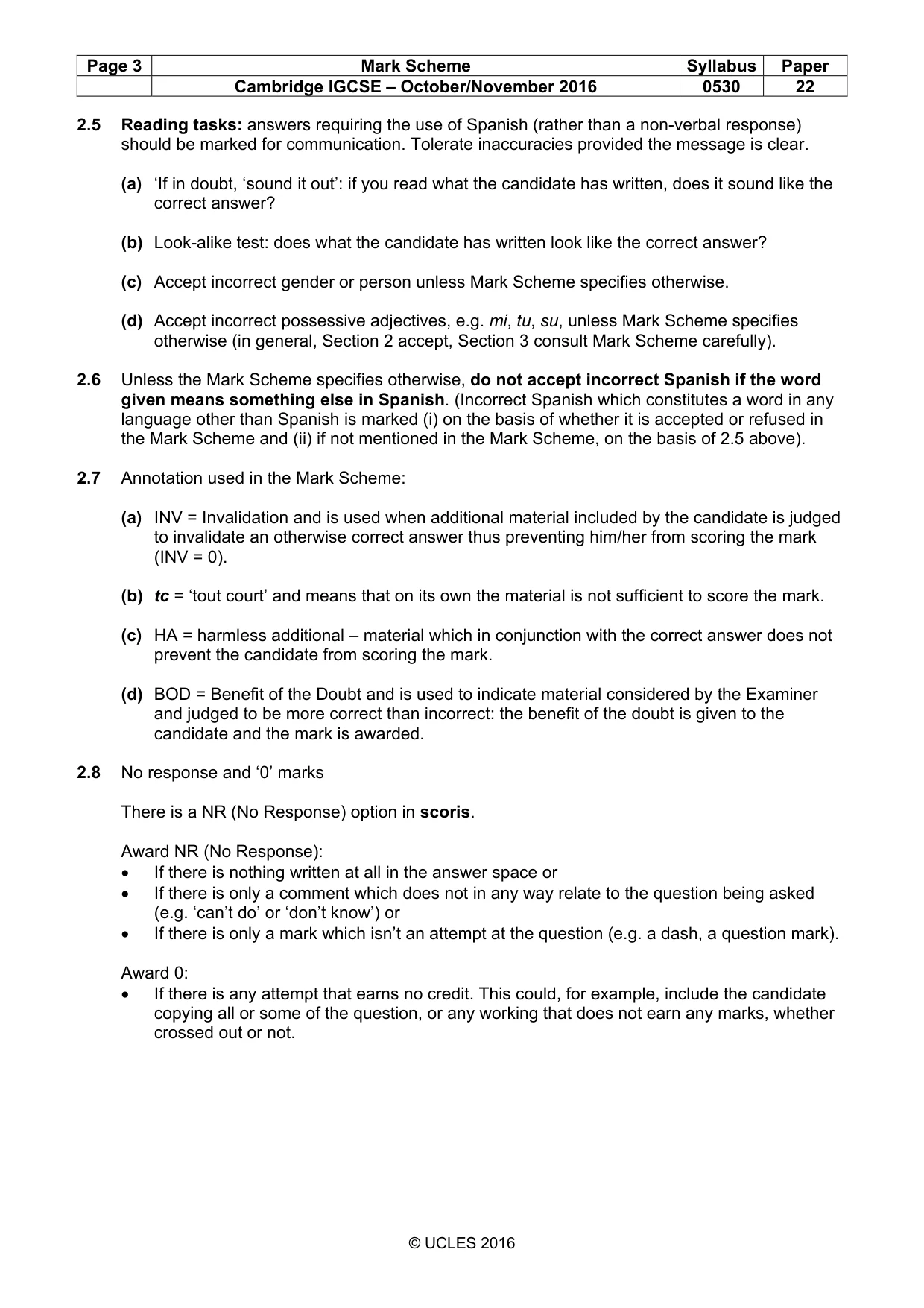 Mark scheme, page 3 of 8