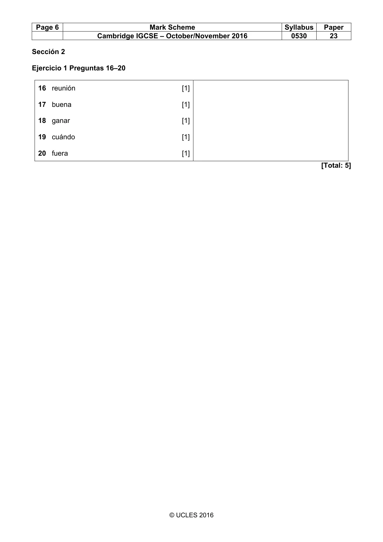 Mark scheme, page 6 of 9