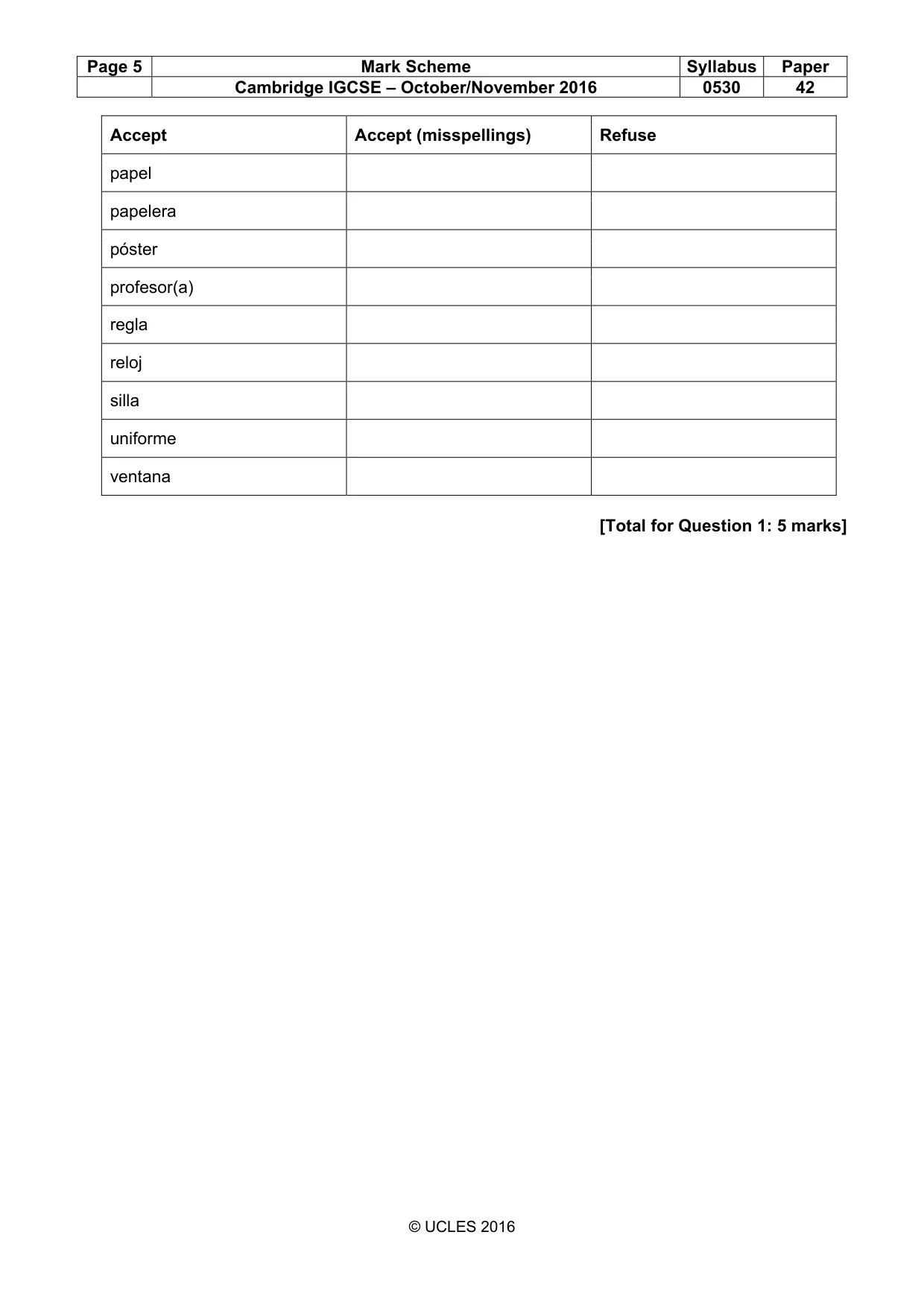 Mark scheme, page 5 of 26