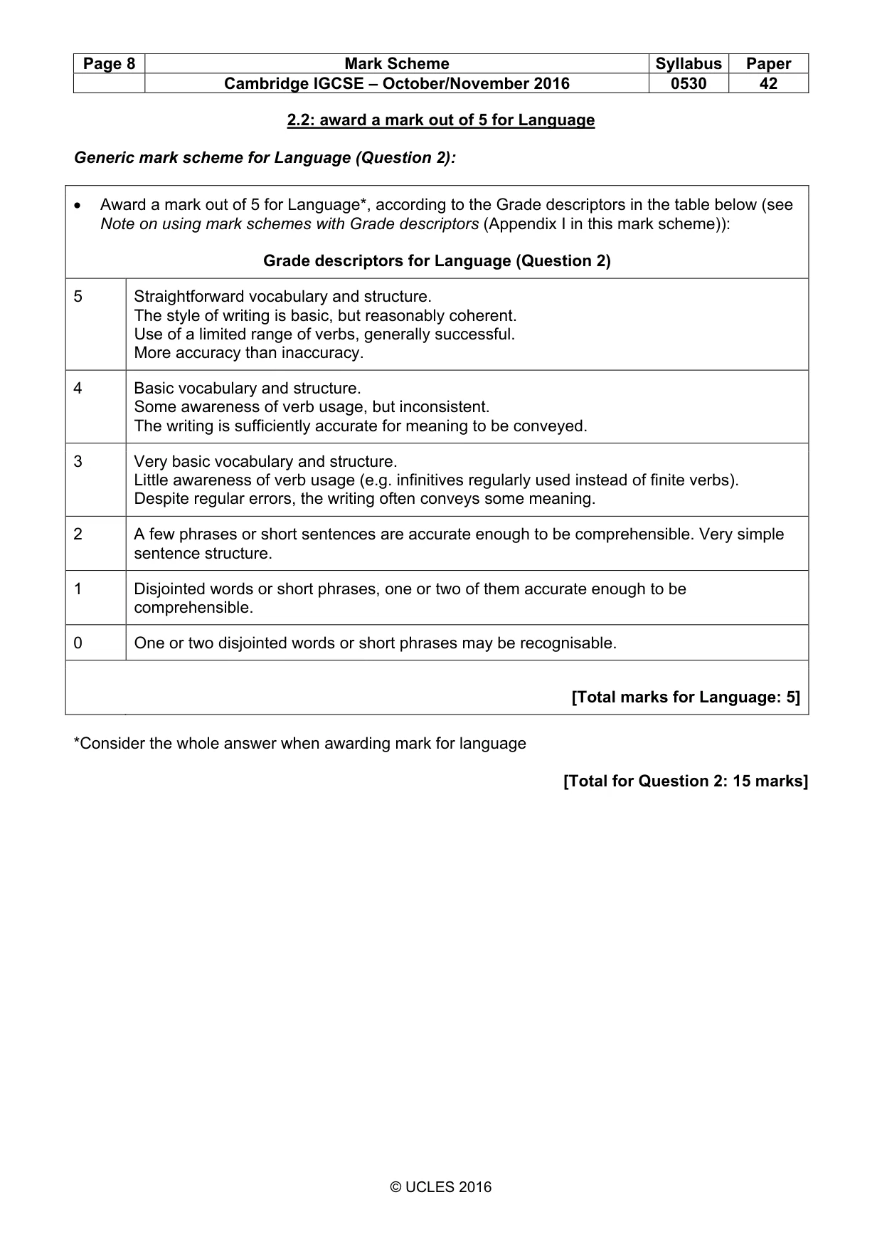 Mark scheme, page 8 of 26