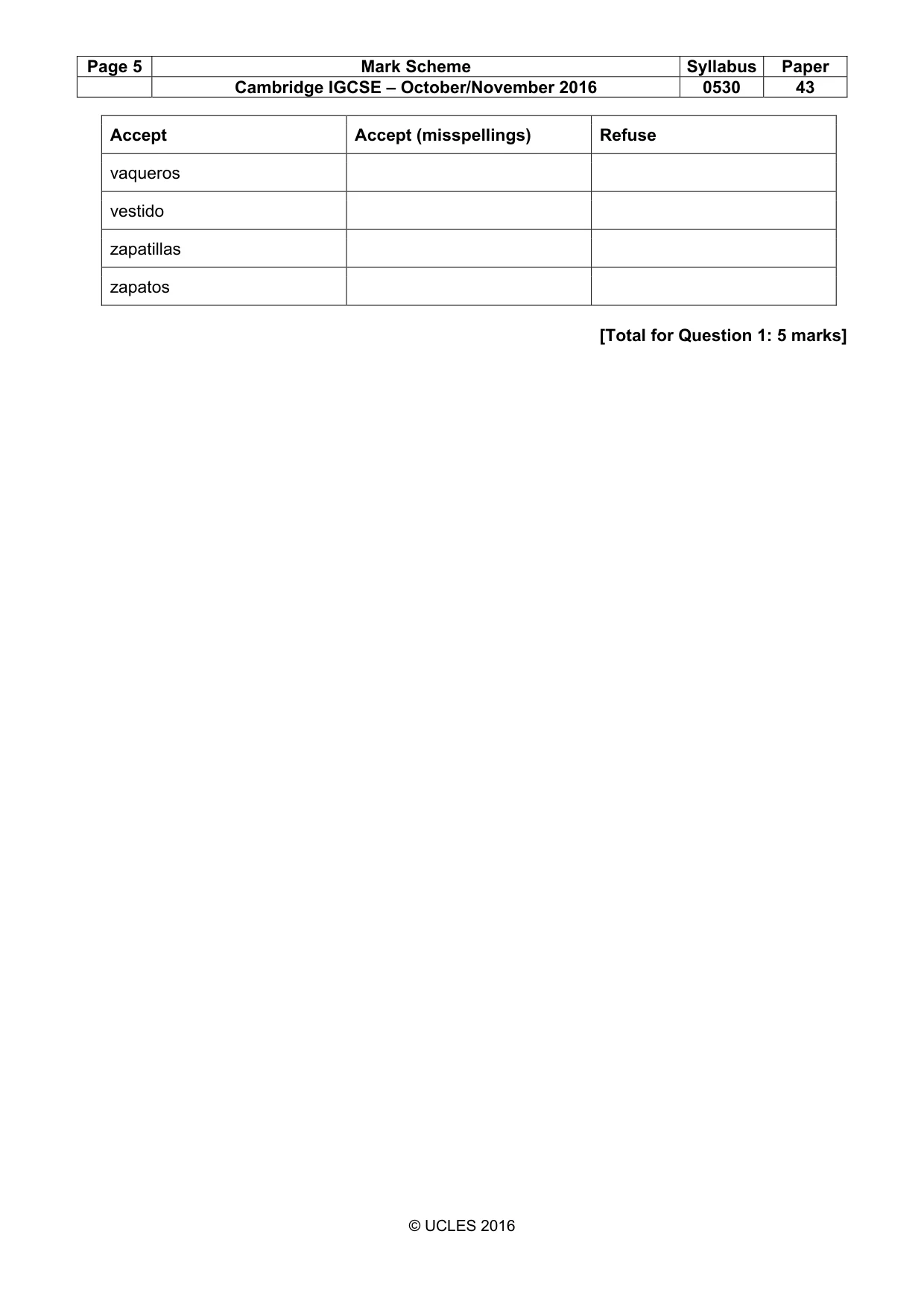 Mark scheme, page 5 of 26