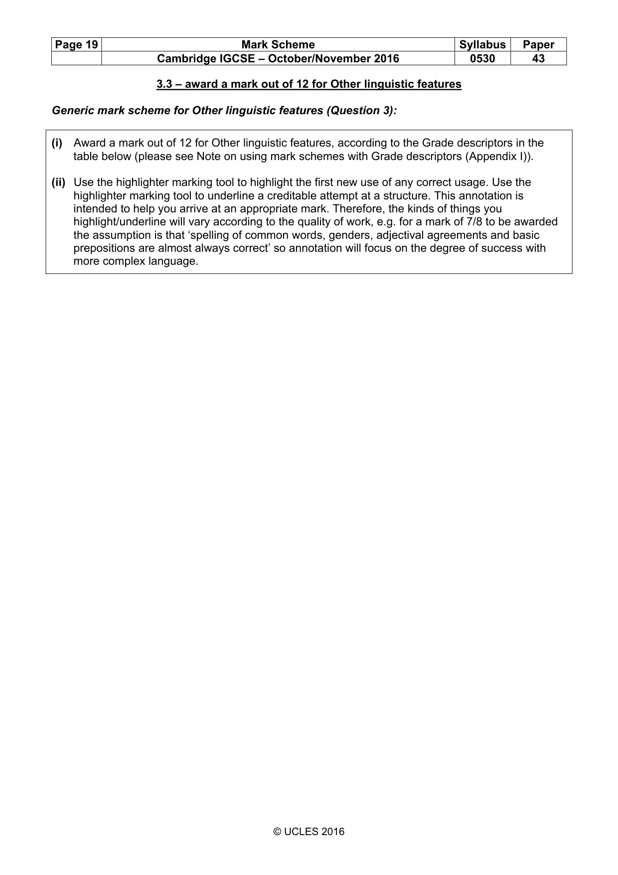 Mark scheme, page 19 of 26