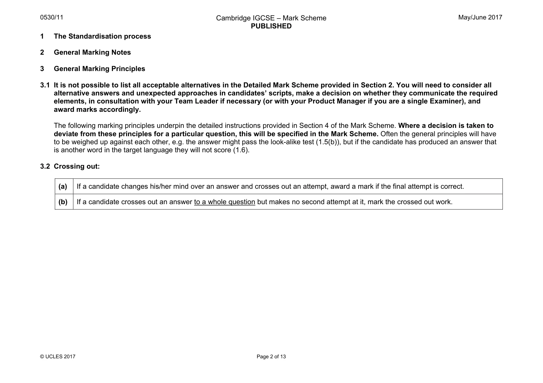 Mark scheme, page 2 of 13
