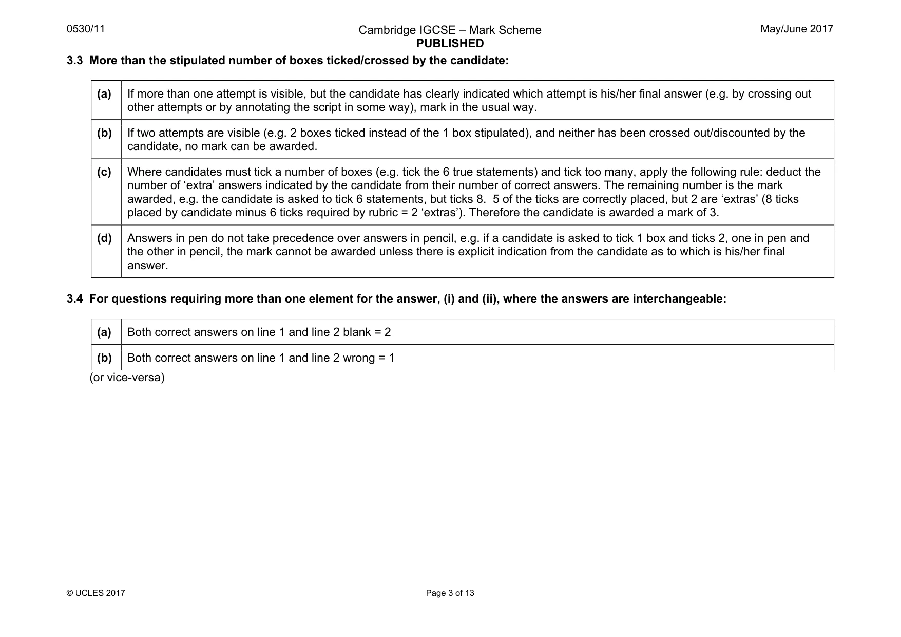 Mark scheme, page 3 of 13