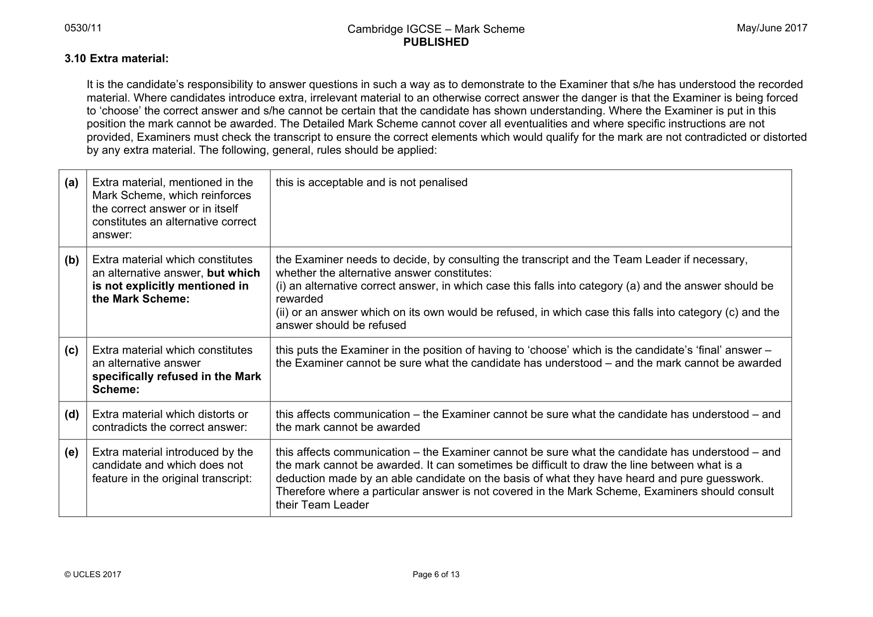 Mark scheme, page 6 of 13
