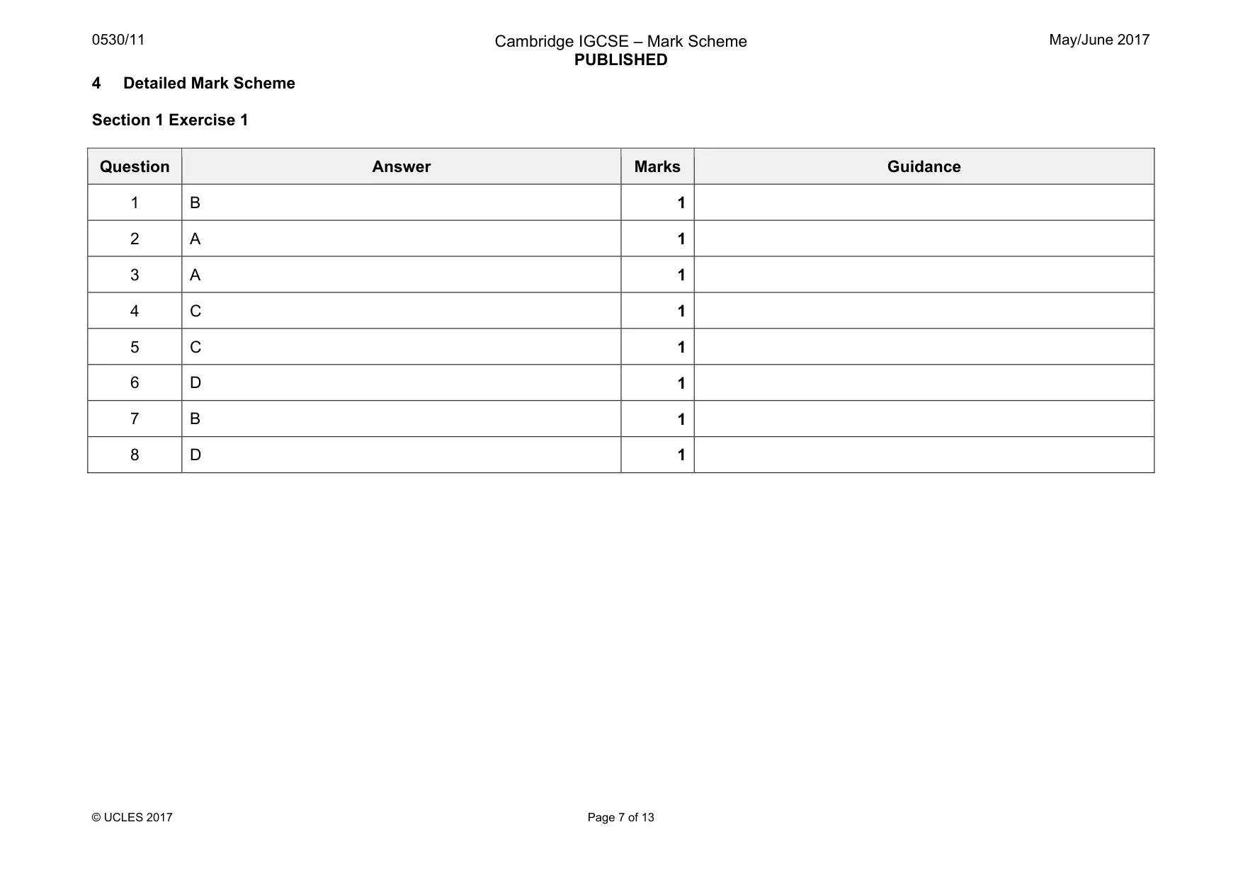 Mark scheme, page 7 of 13