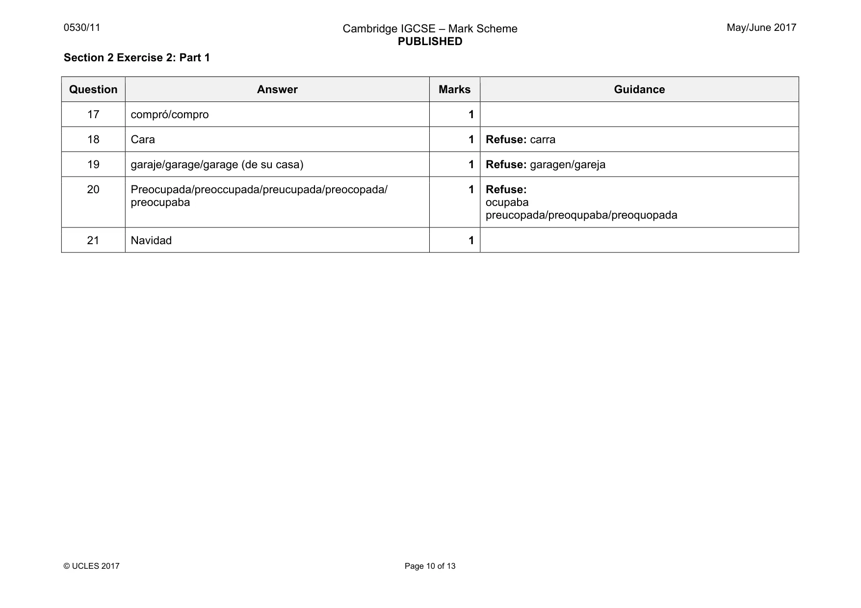 Mark scheme, page 10 of 13