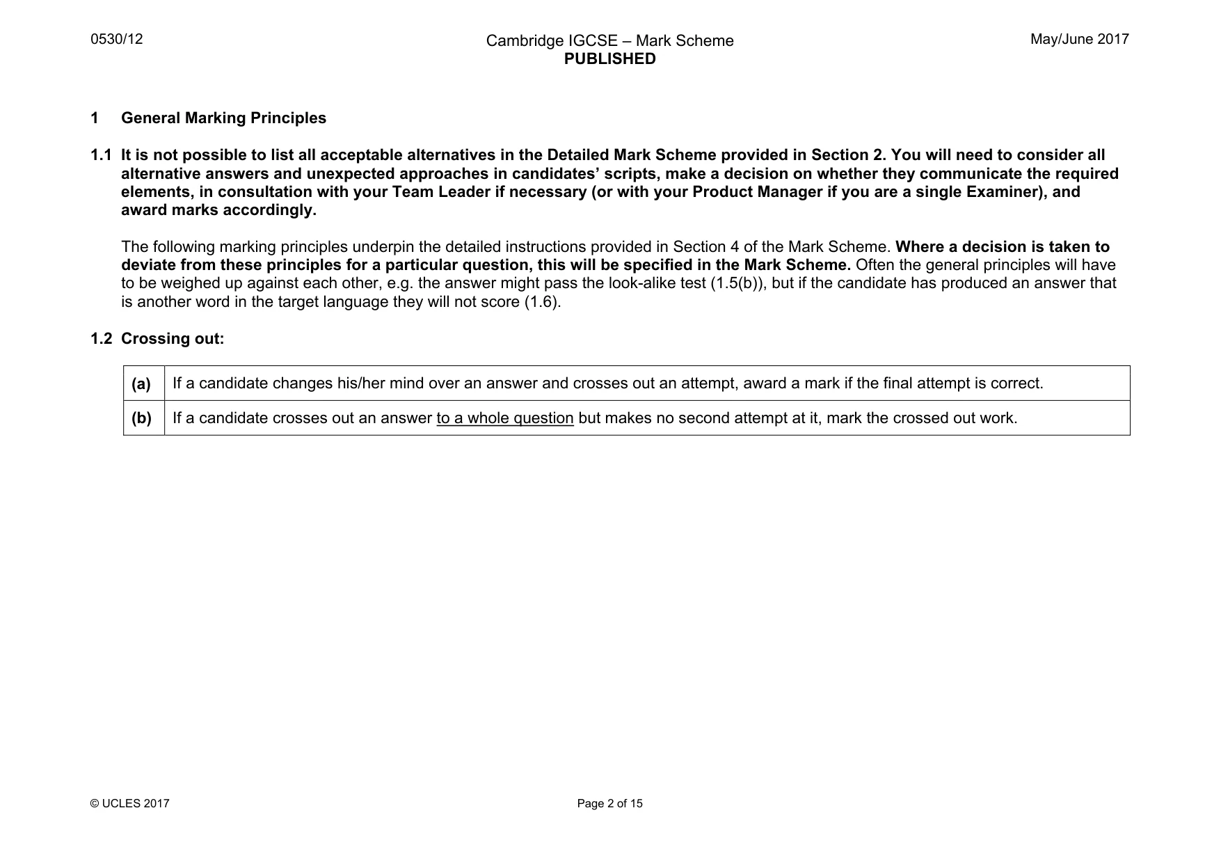Mark scheme, page 2 of 15