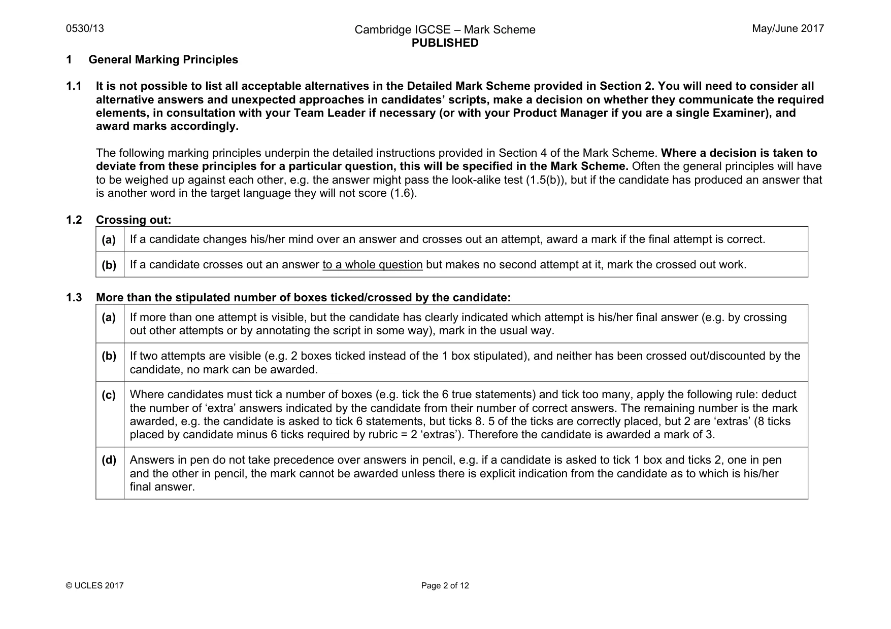 Mark scheme, page 2 of 12