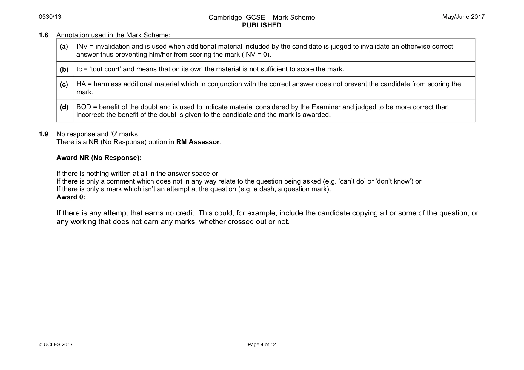 Mark scheme, page 4 of 12