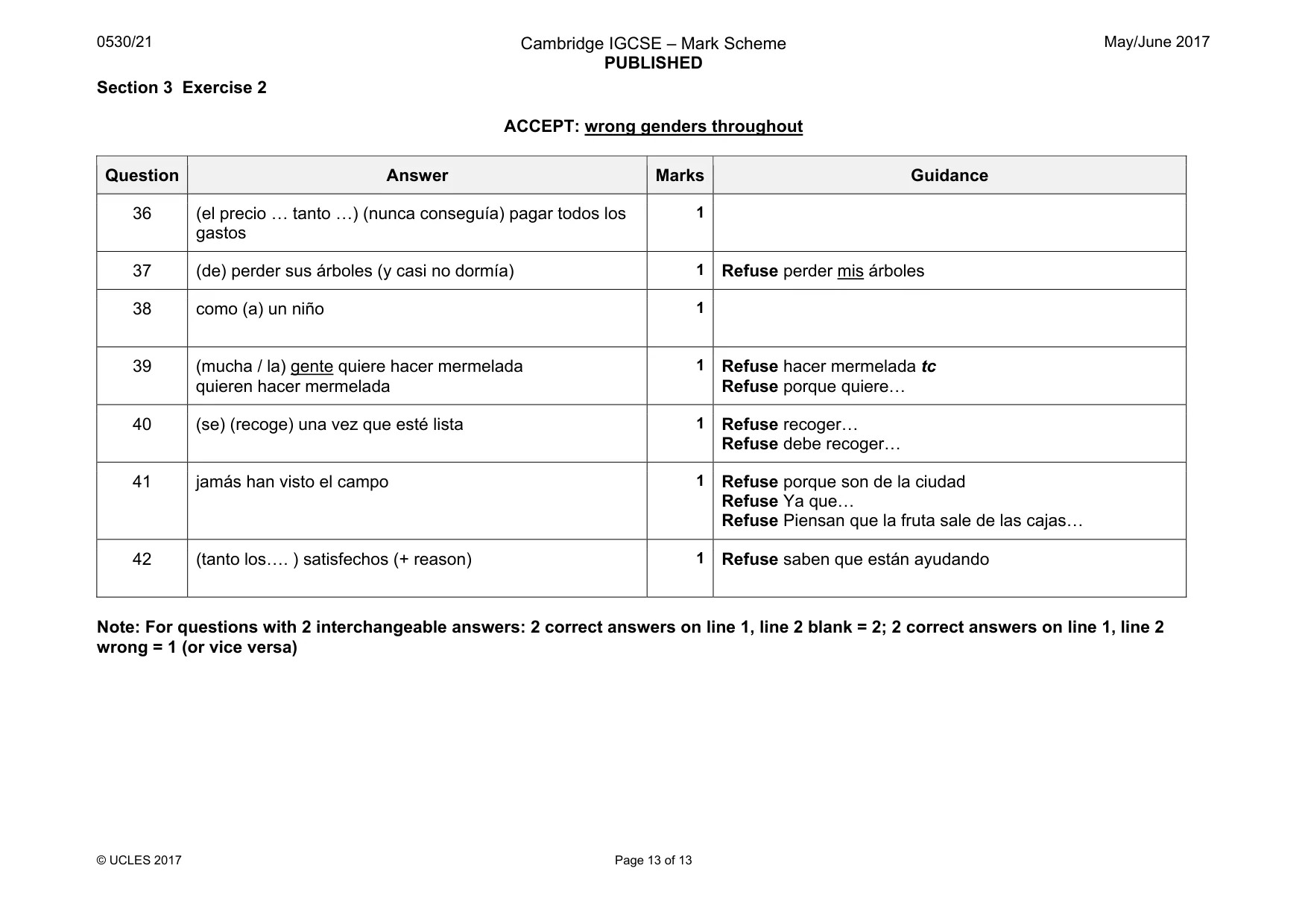 Mark scheme, page 13 of 13