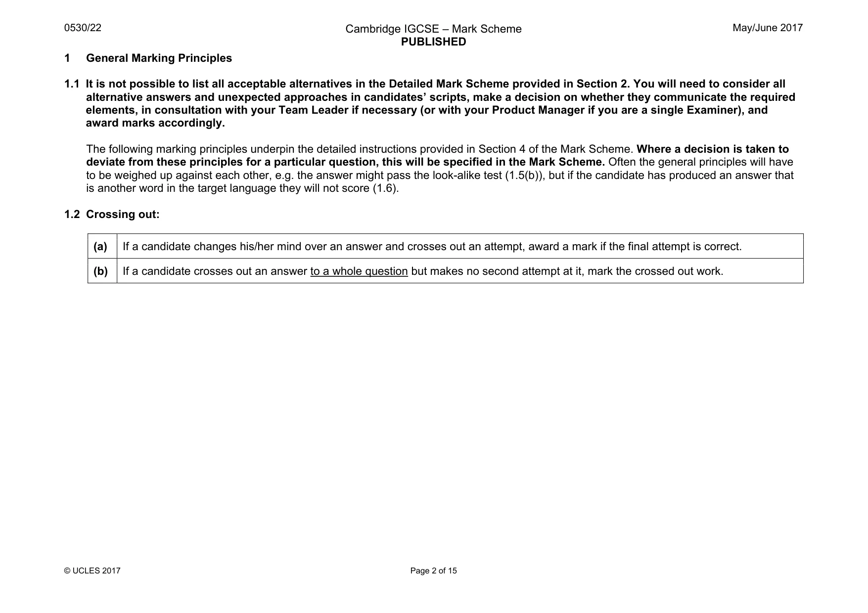 Mark scheme, page 2 of 15