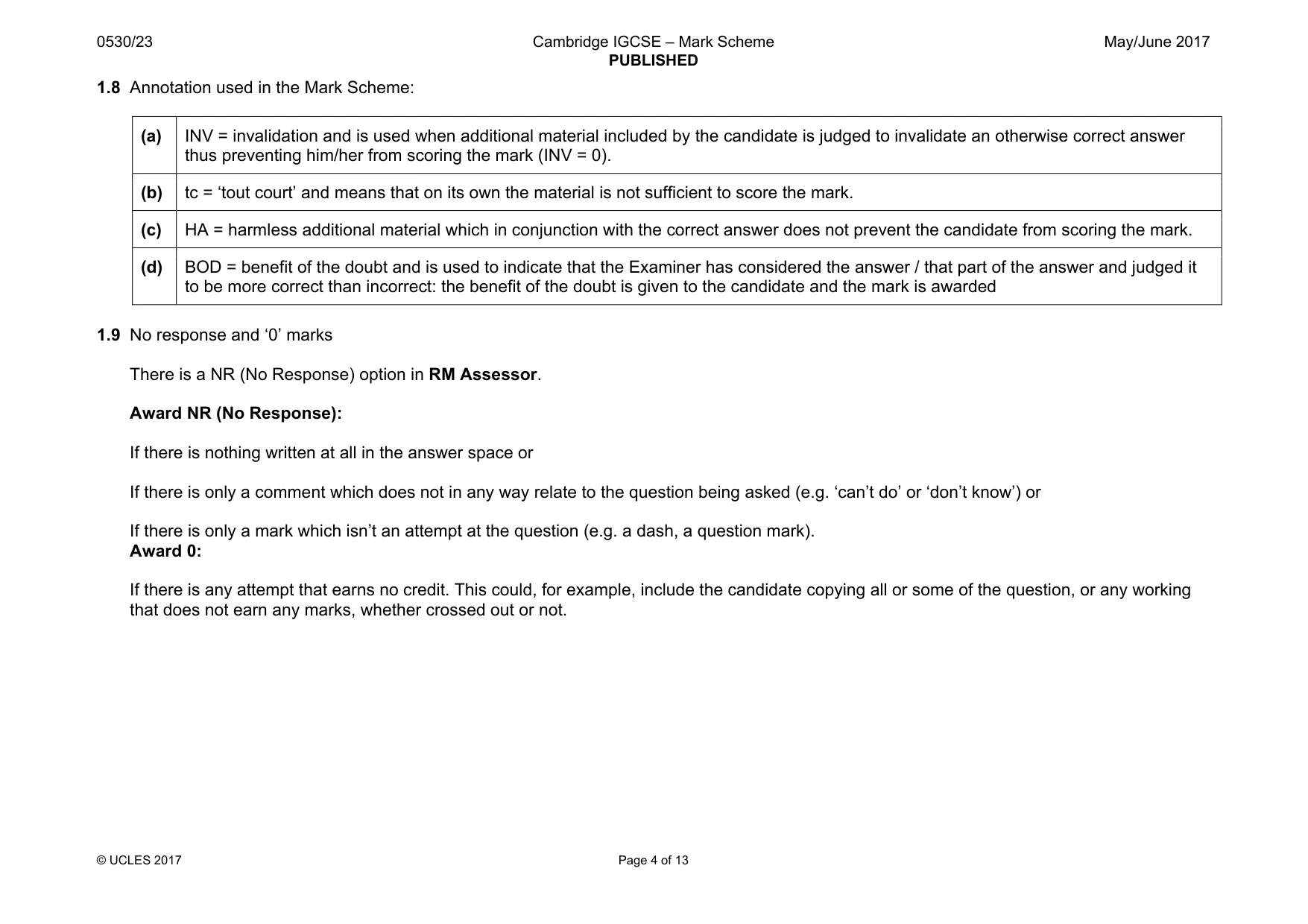 Mark scheme, page 4 of 13