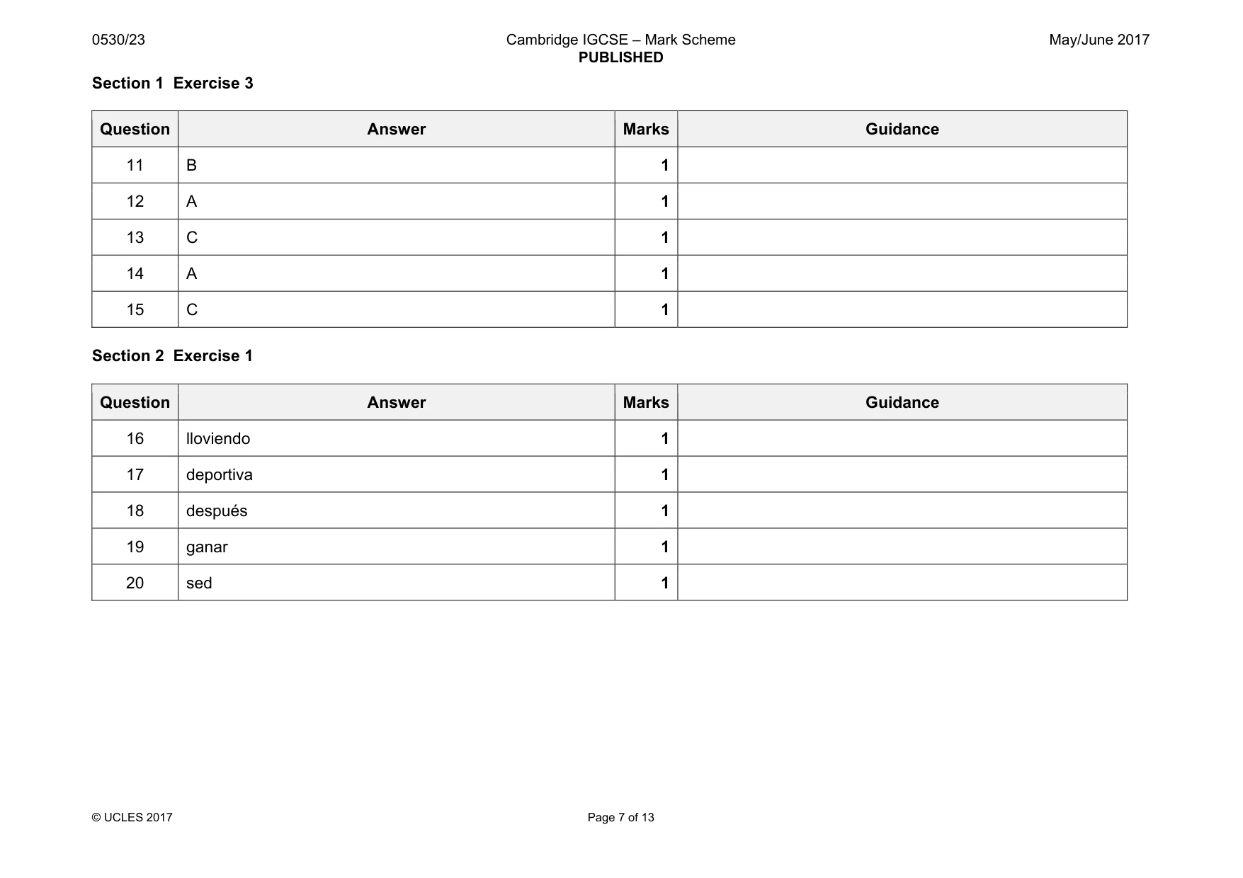 Mark scheme, page 7 of 13