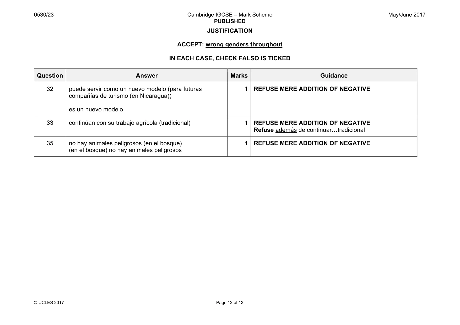 Mark scheme, page 12 of 13