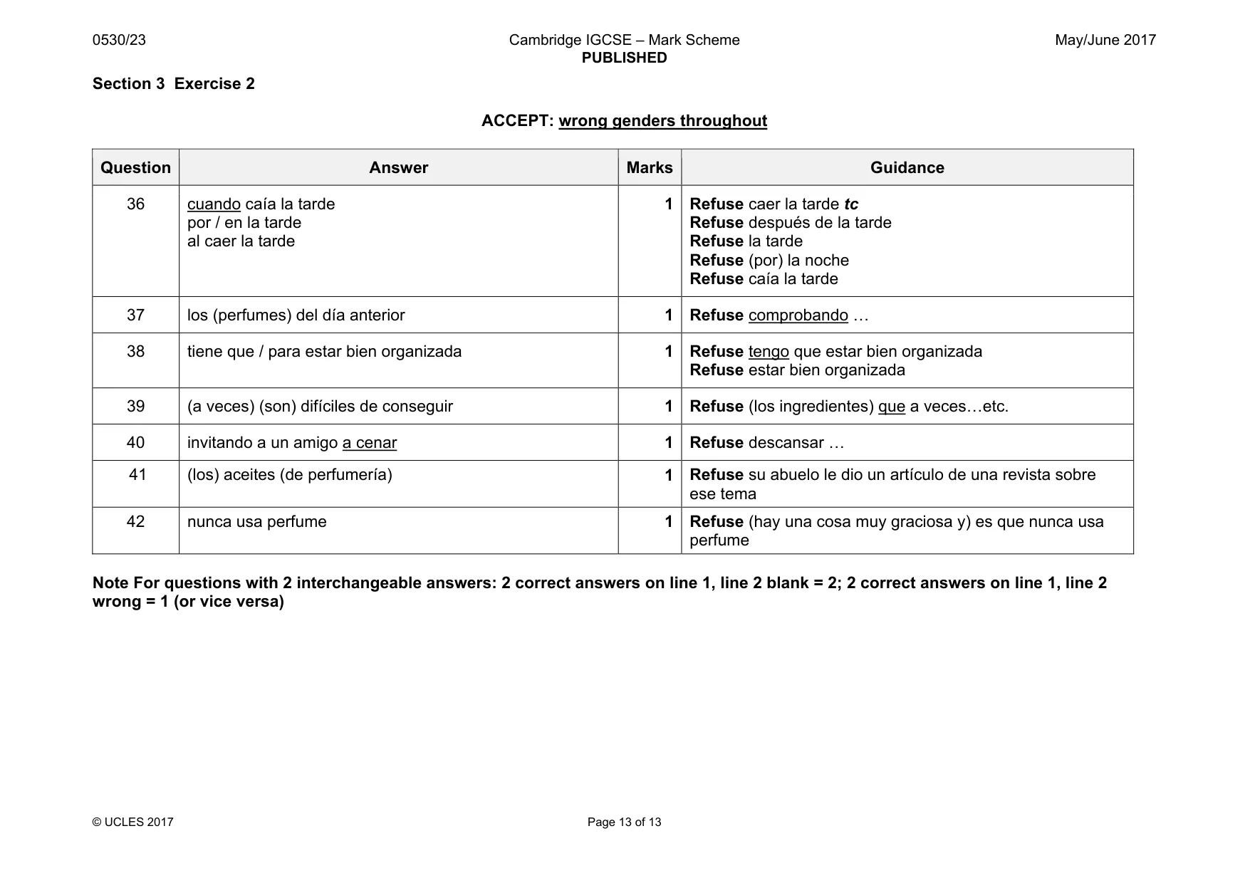 Mark scheme, page 13 of 13
