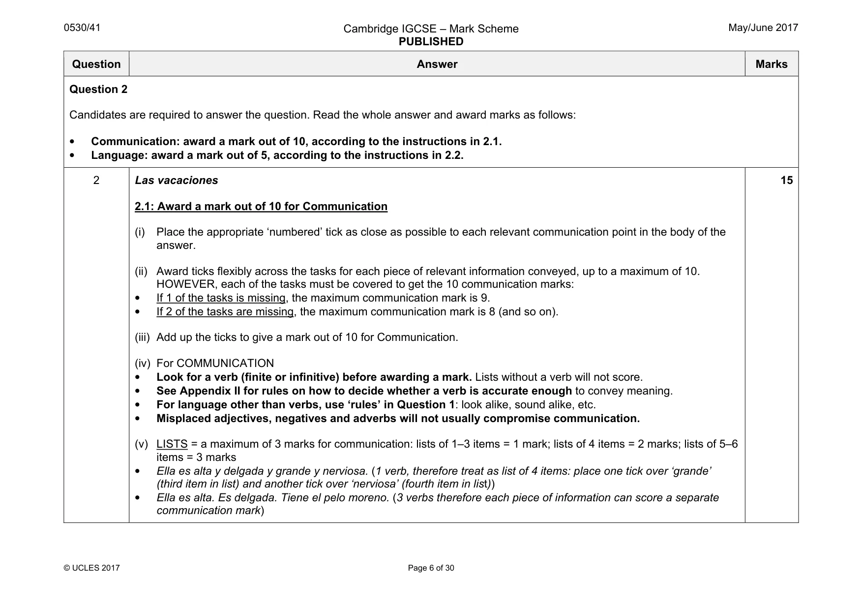 Mark scheme, page 6 of 30