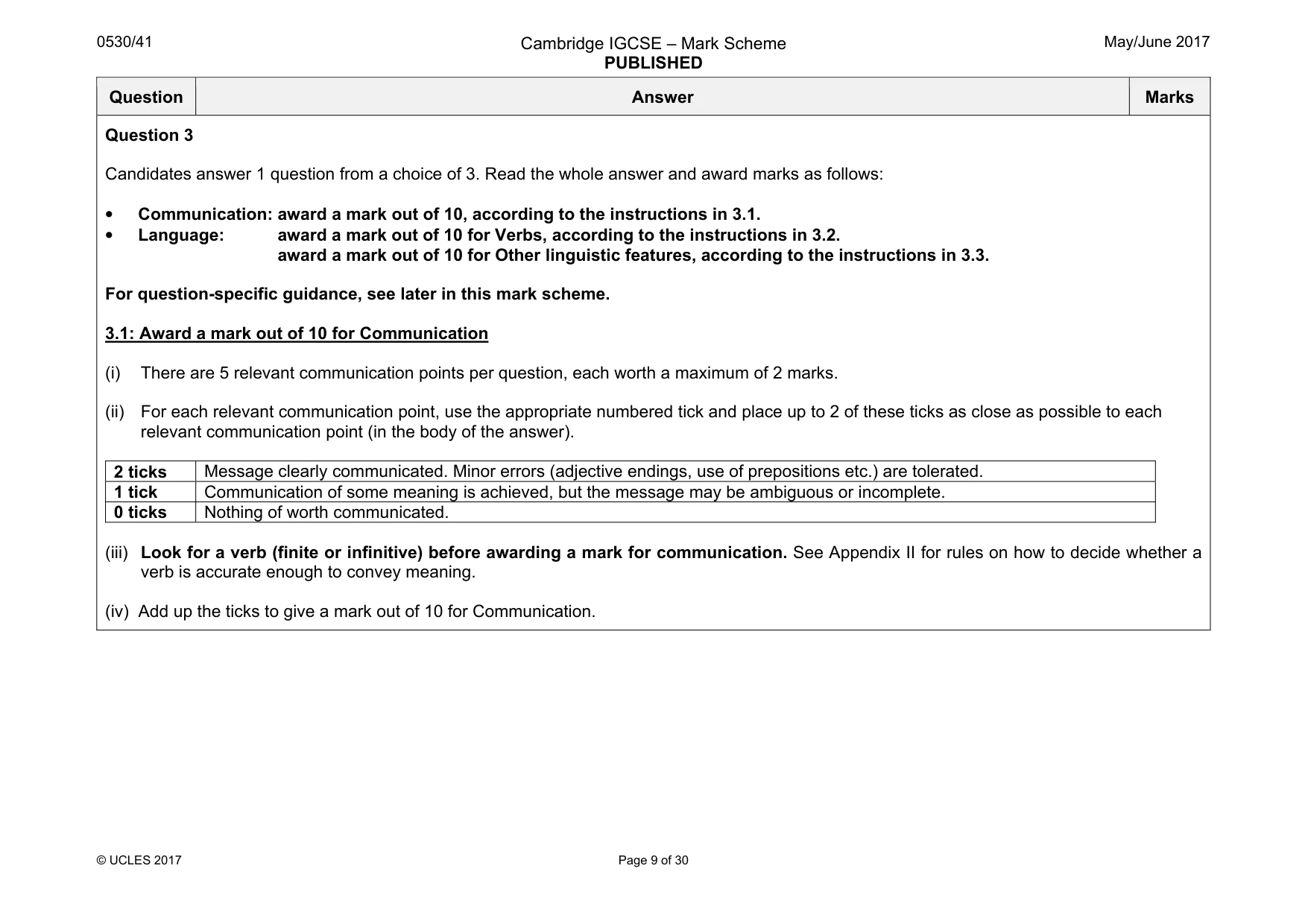 Mark scheme, page 9 of 30