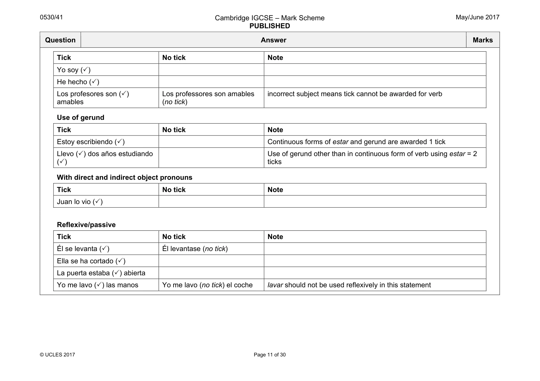 Mark scheme, page 11 of 30
