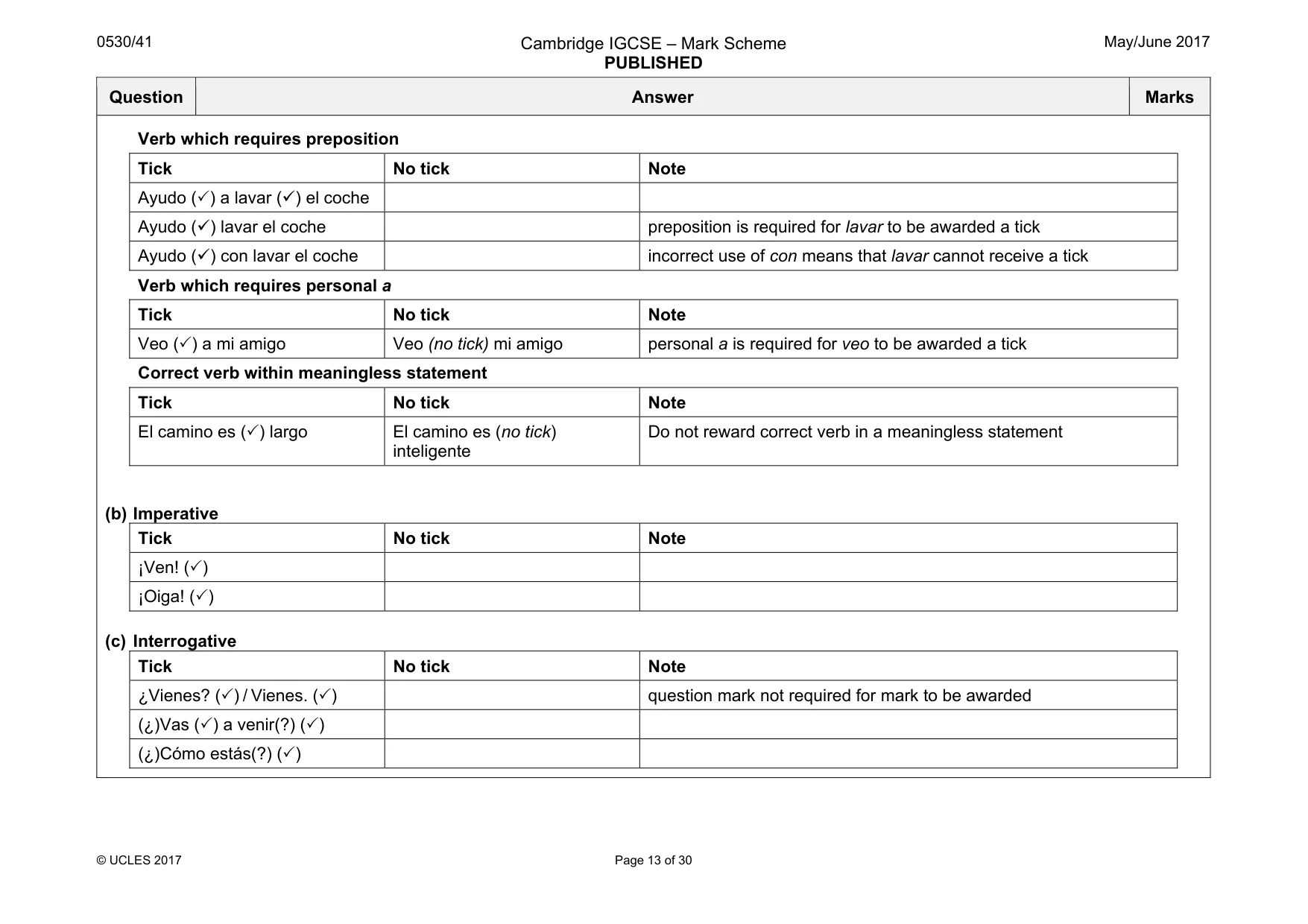 Mark scheme, page 13 of 30