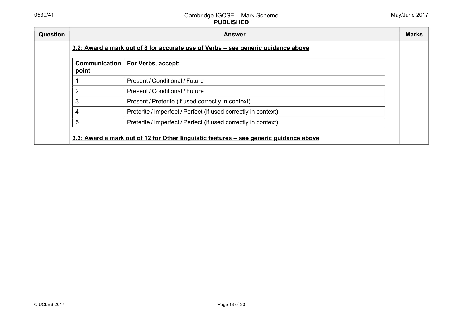 Mark scheme, page 18 of 30