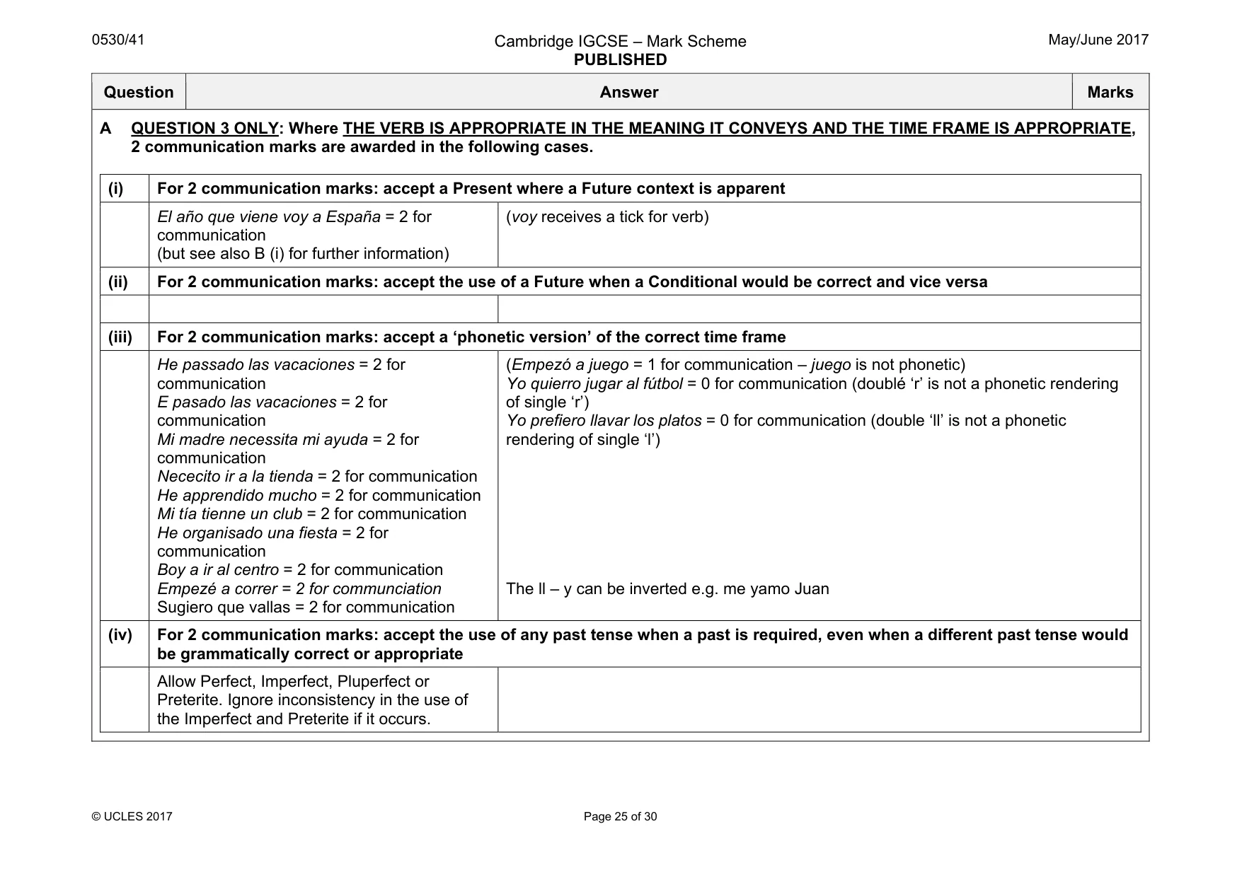 Mark scheme, page 25 of 30