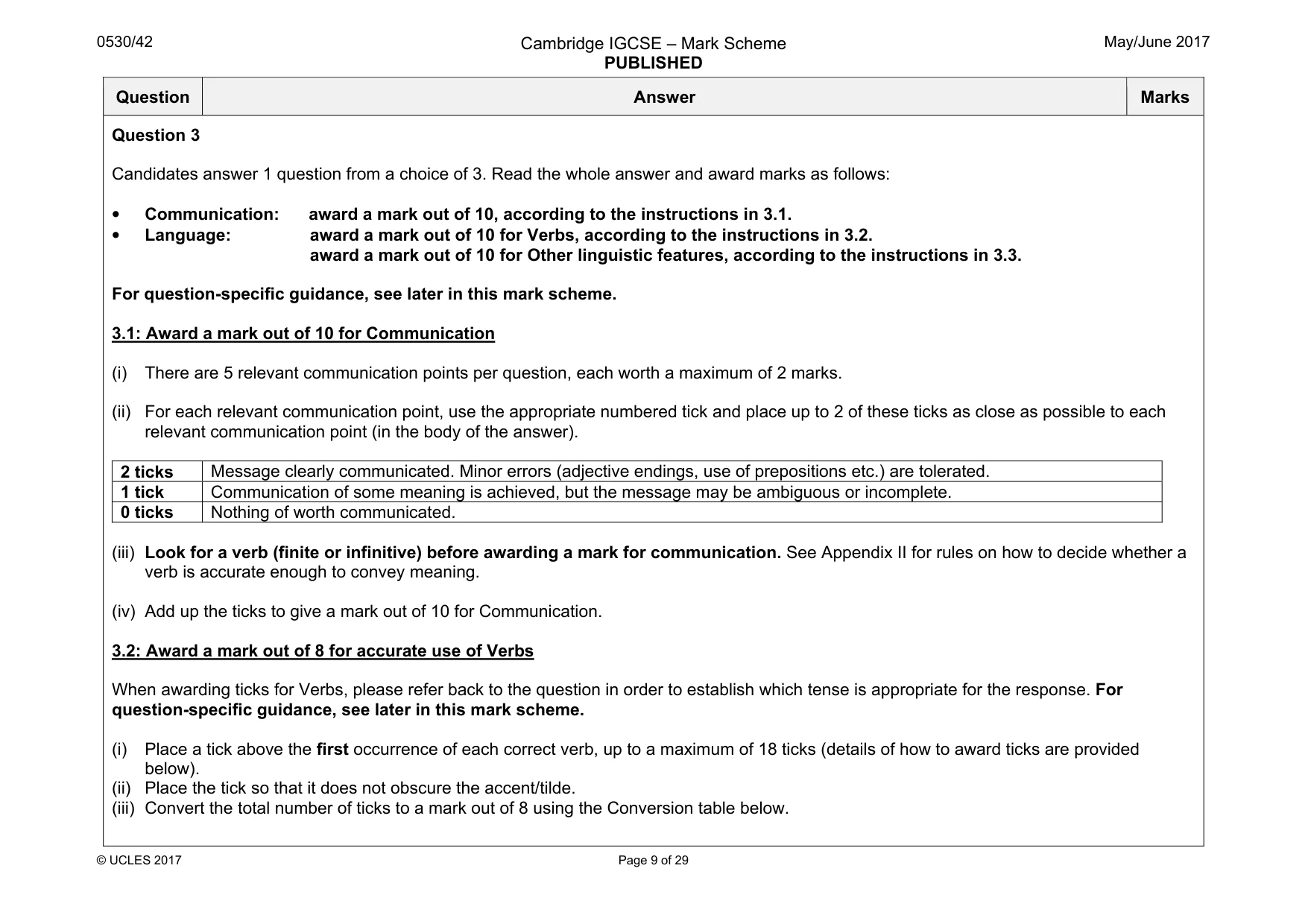 Mark scheme, page 9 of 29