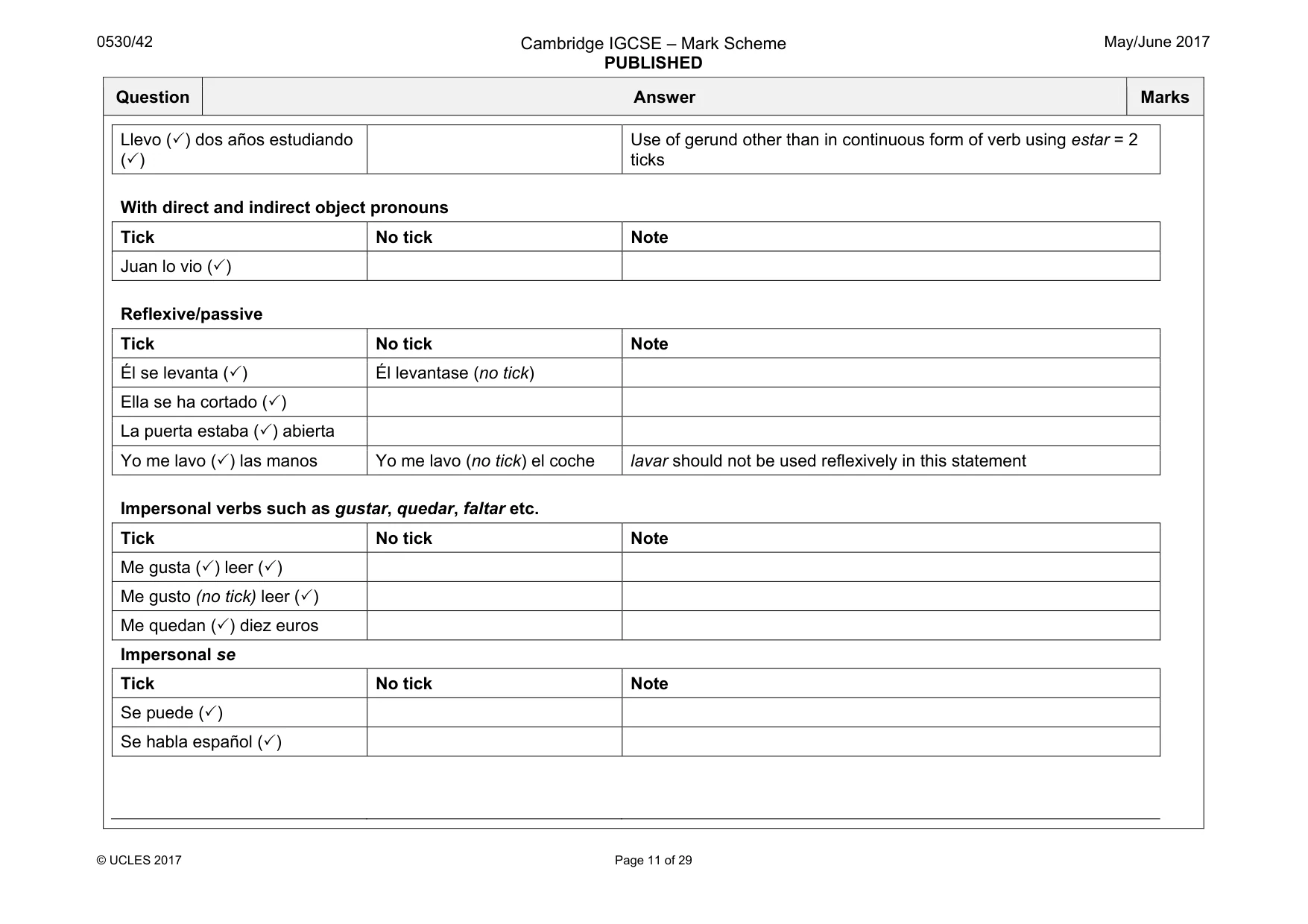 Mark scheme, page 11 of 29