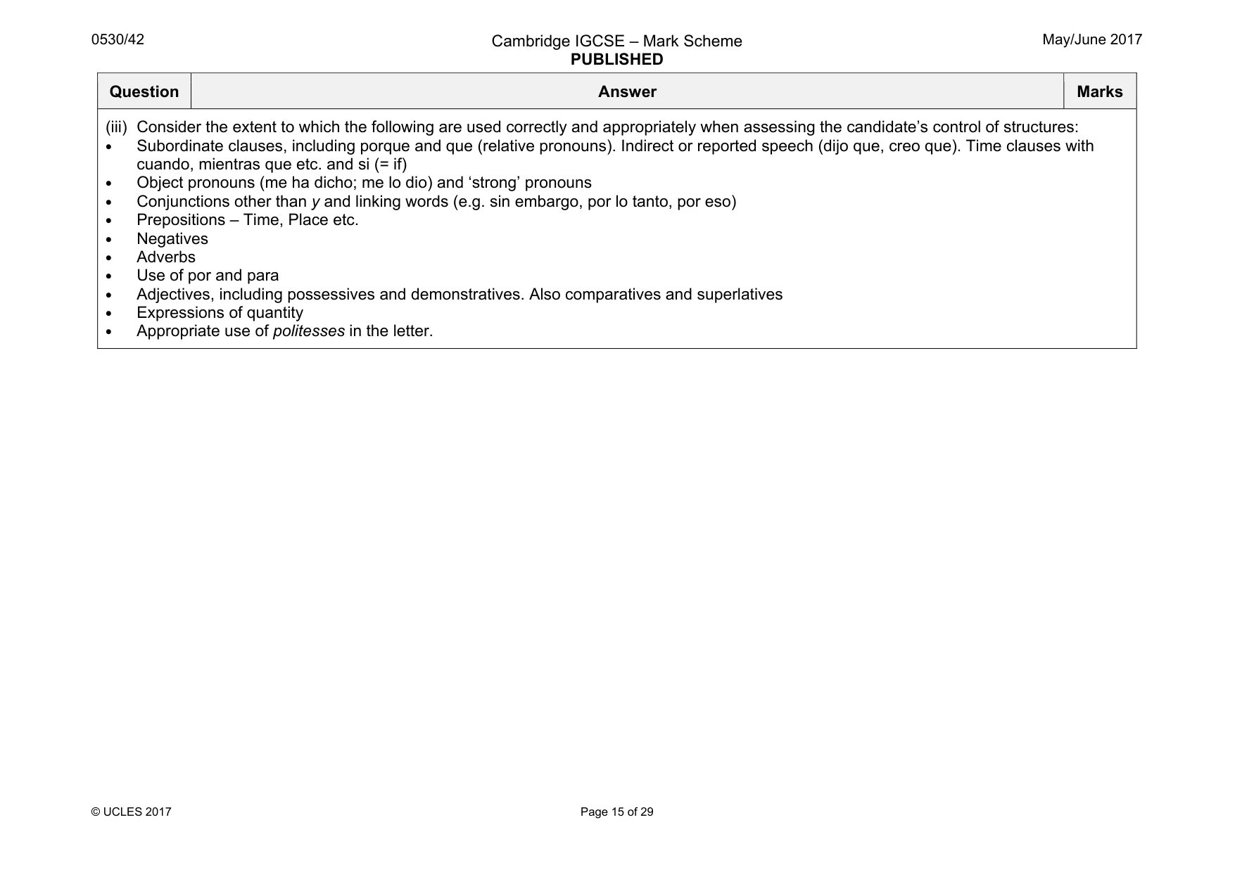 Mark scheme, page 15 of 29