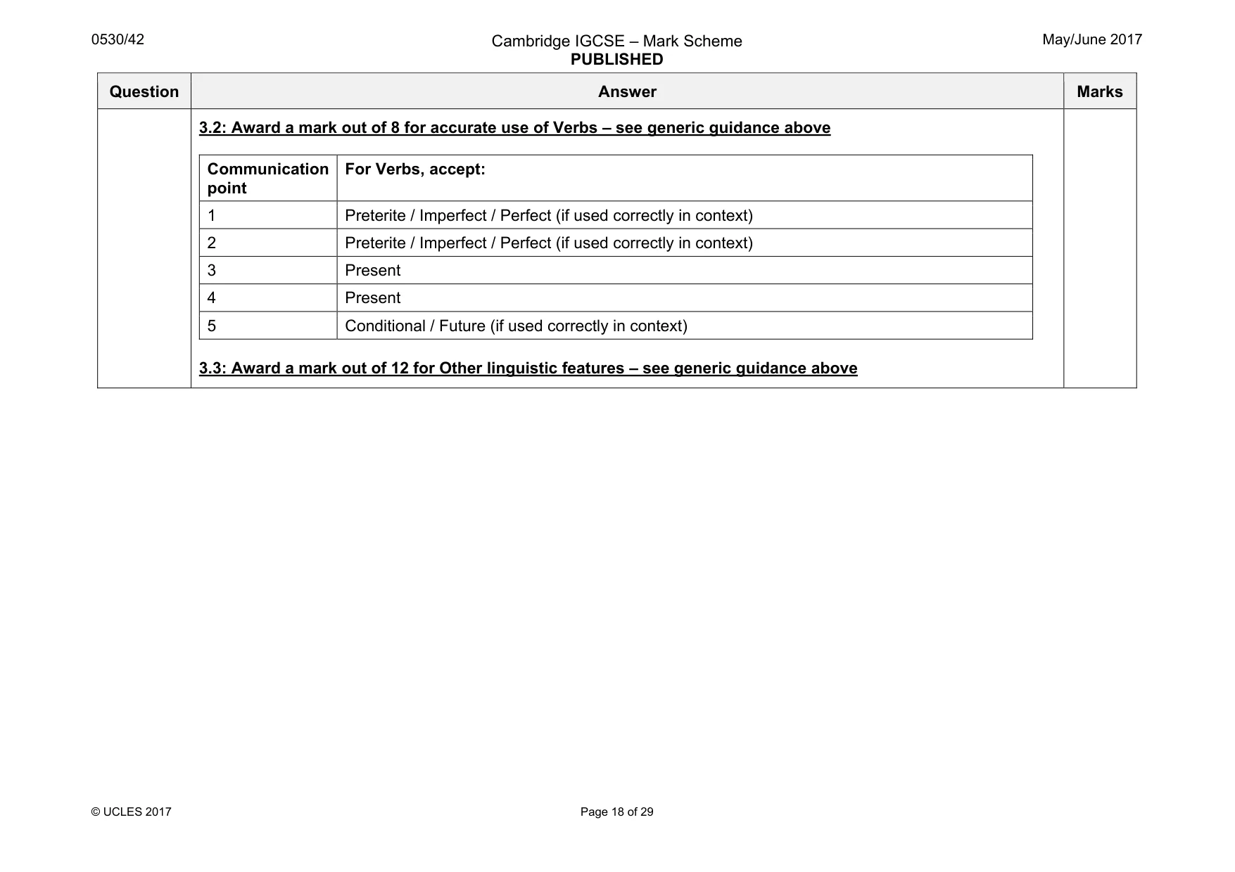 Mark scheme, page 18 of 29