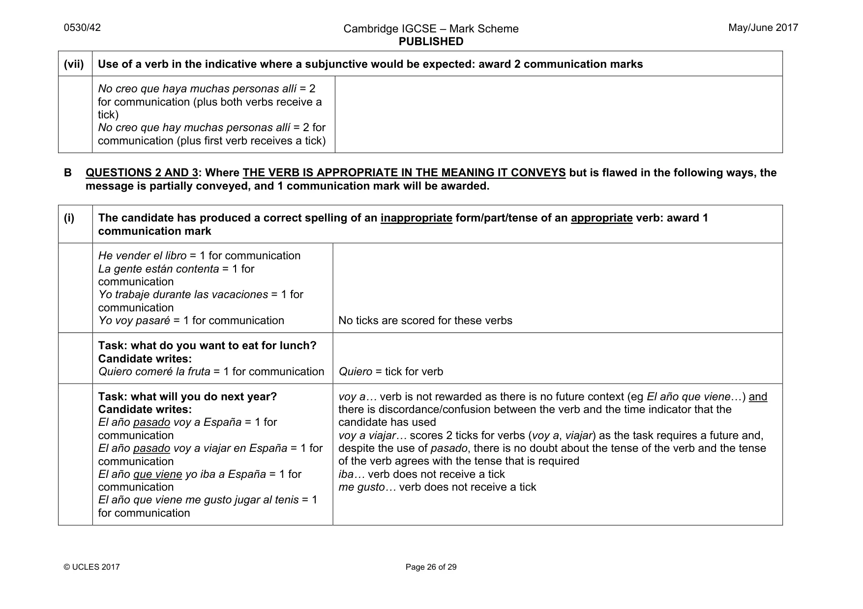 Mark scheme, page 26 of 29