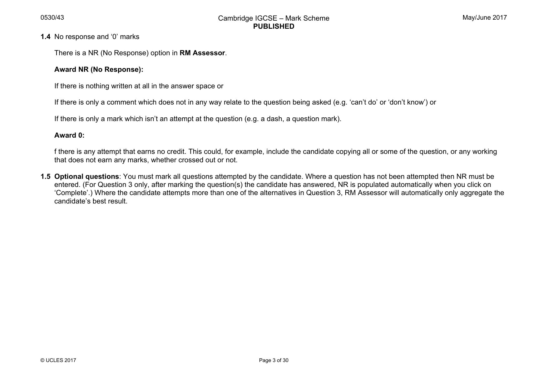 Mark scheme, page 3 of 30