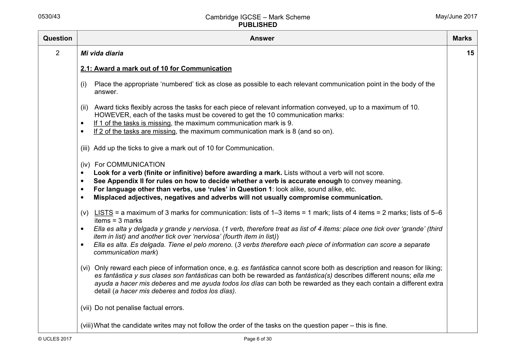 Mark scheme, page 6 of 30