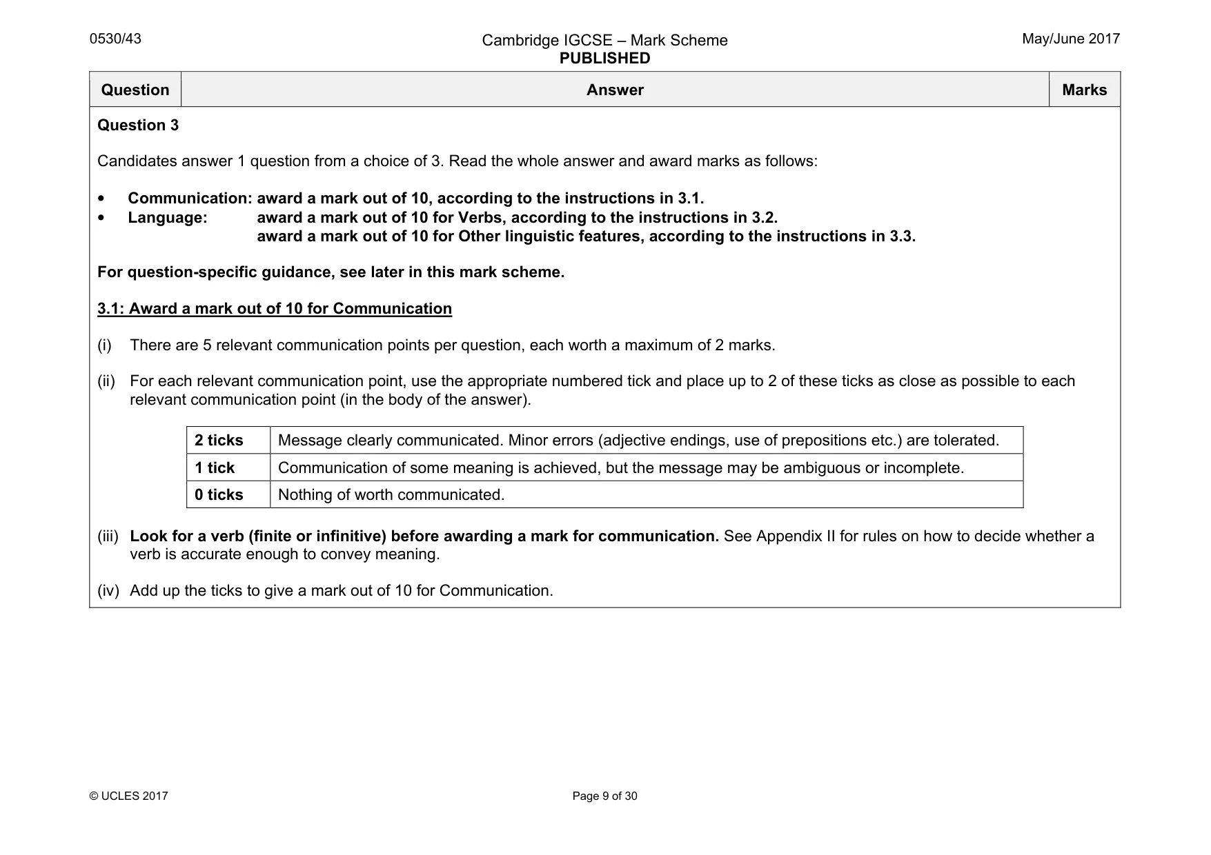 Mark scheme, page 9 of 30