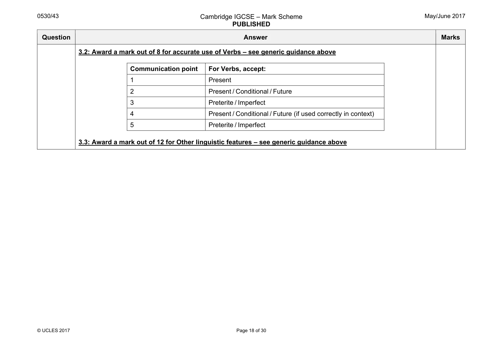 Mark scheme, page 18 of 30