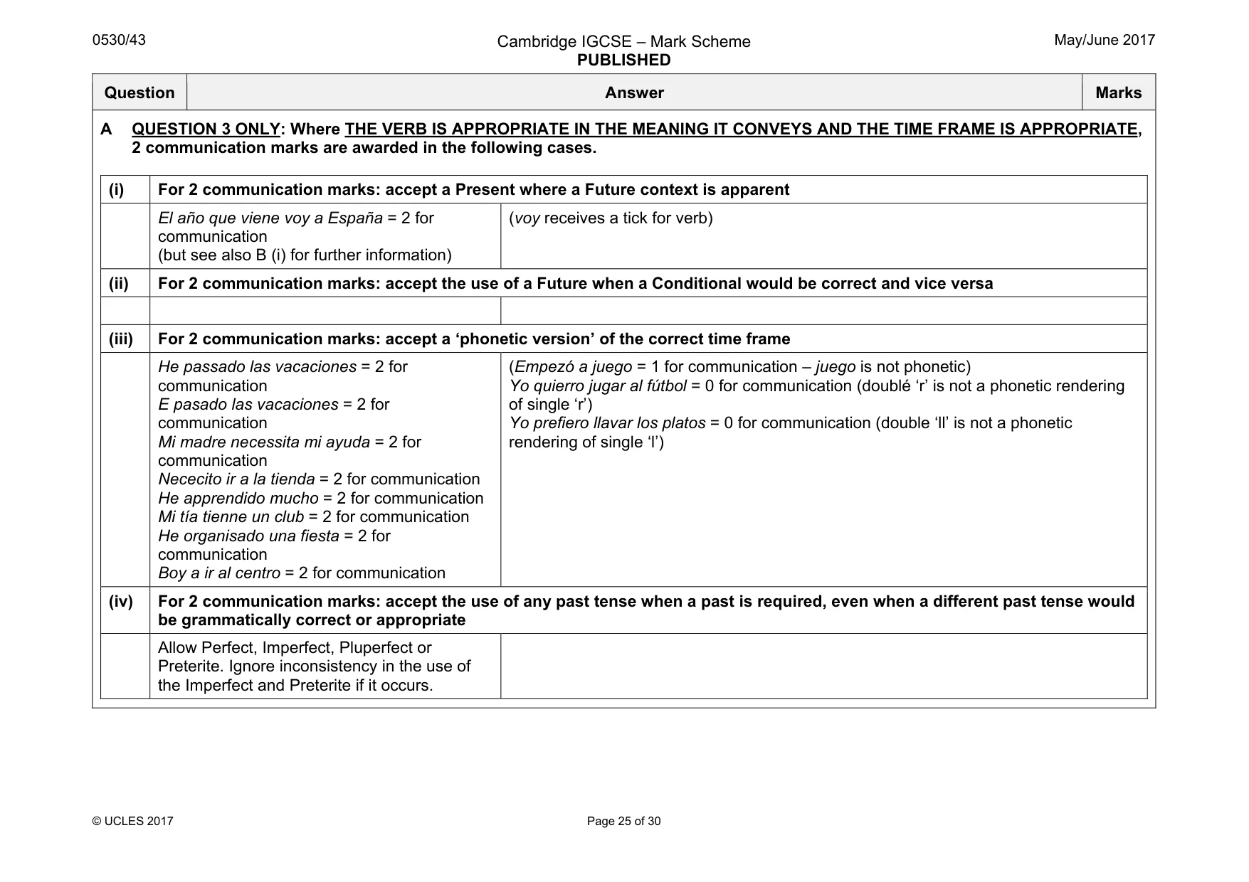 Mark scheme, page 25 of 30