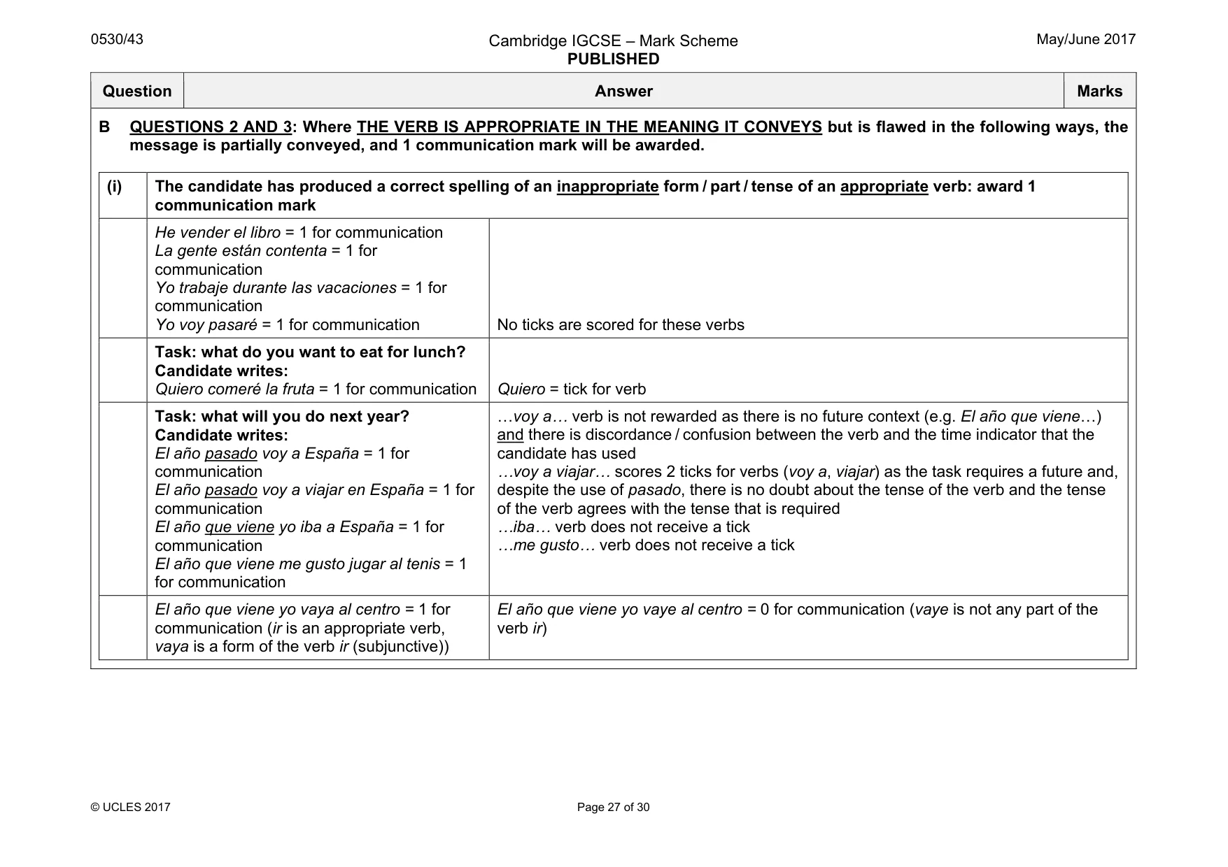 Mark scheme, page 27 of 30