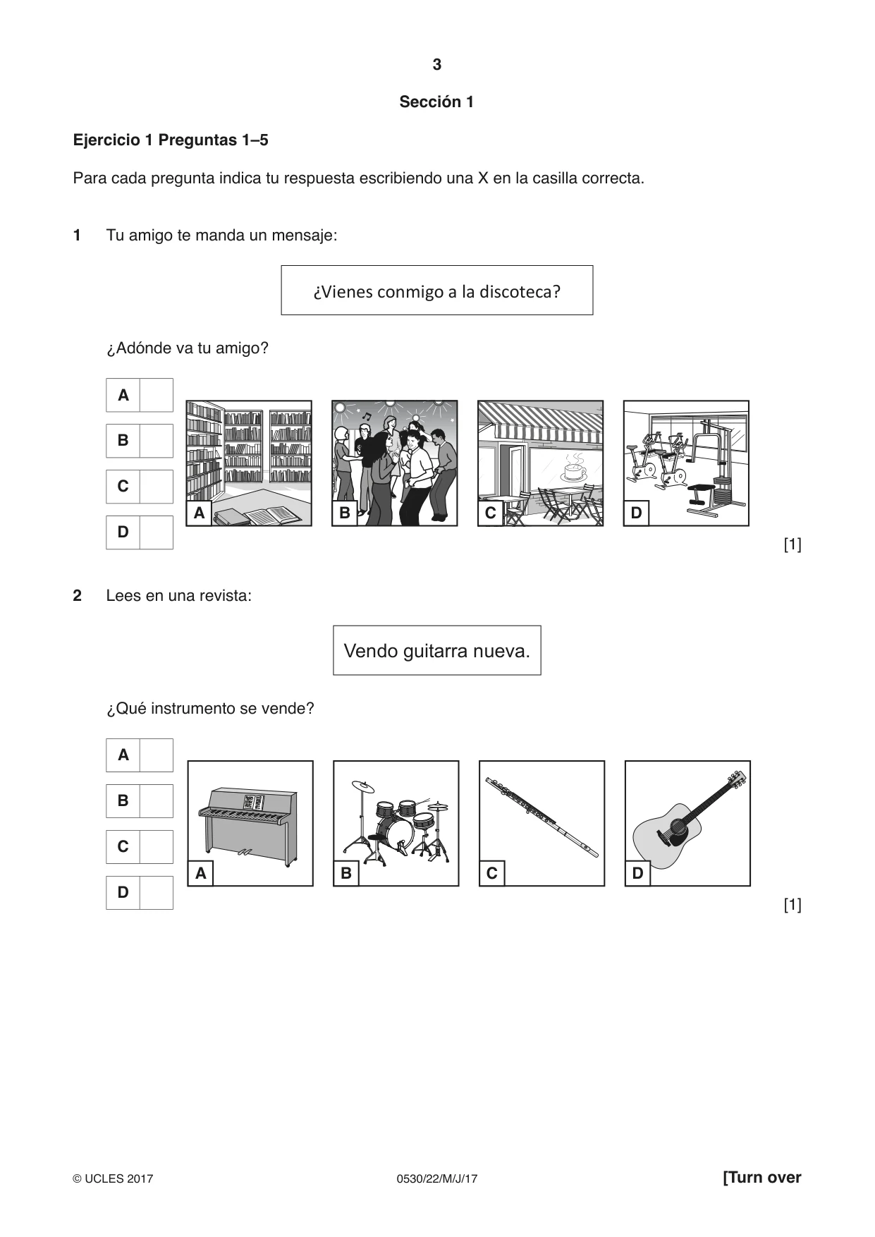 Cambridge IGCSE Spanish - Foreign Language 0530 2017 May/June Paper 2 · Variant 2 question paper, page 3 of 16