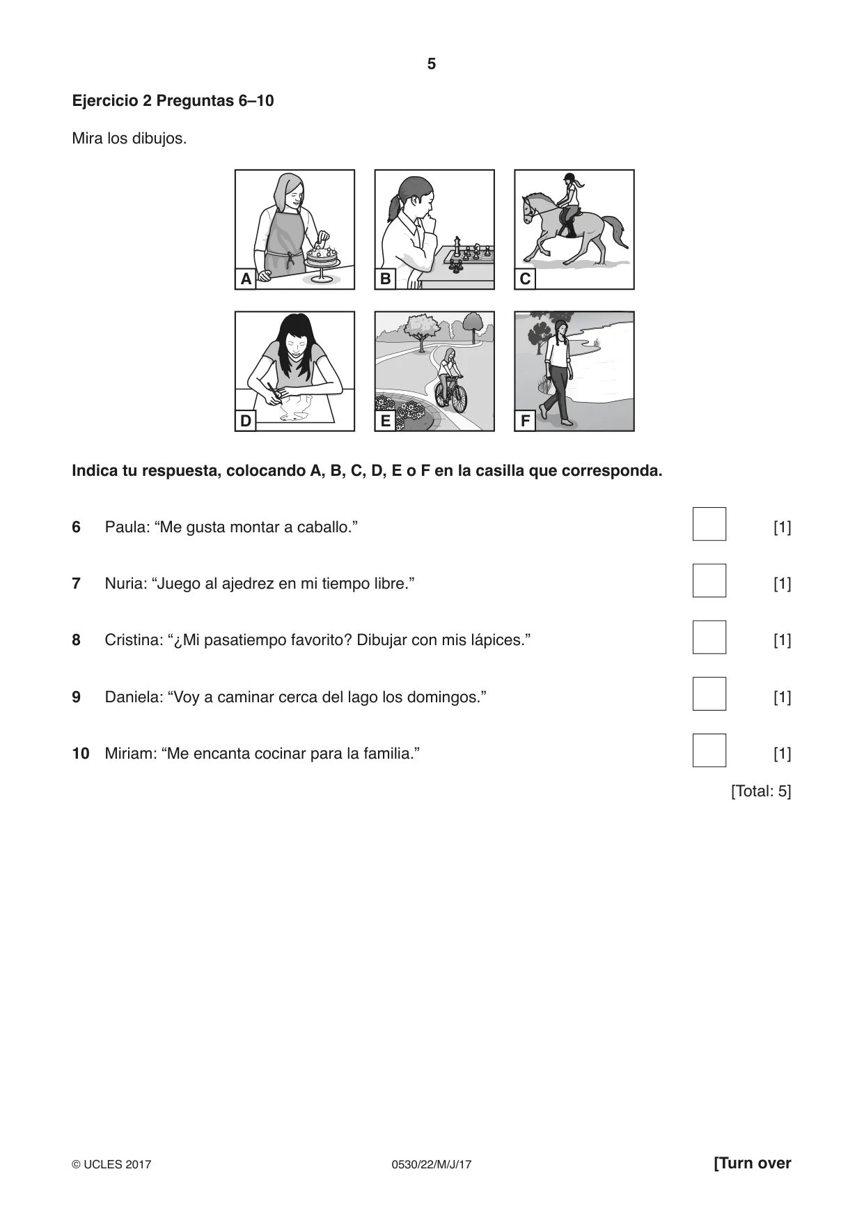 Cambridge IGCSE Spanish - Foreign Language 0530 2017 May/June Paper 2 · Variant 2 question paper, page 5 of 16