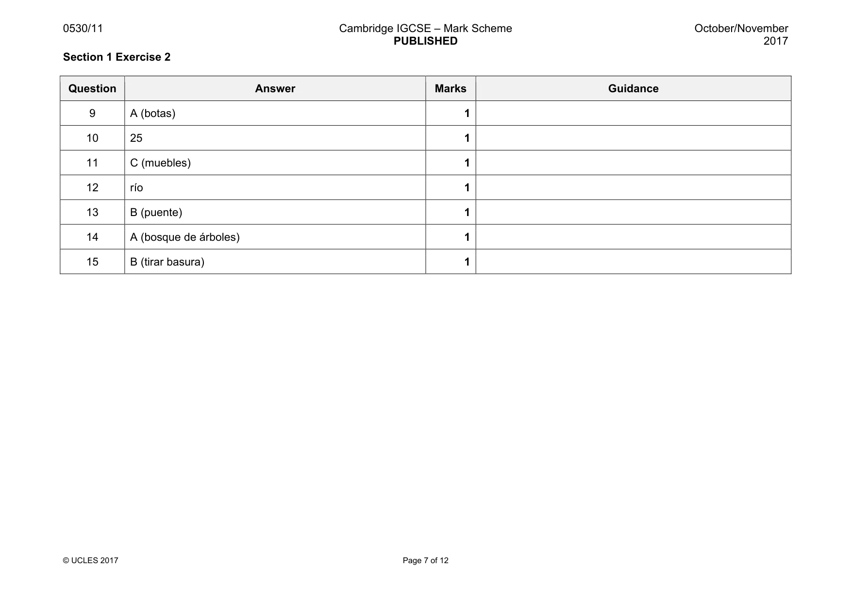 Mark scheme, page 7 of 12