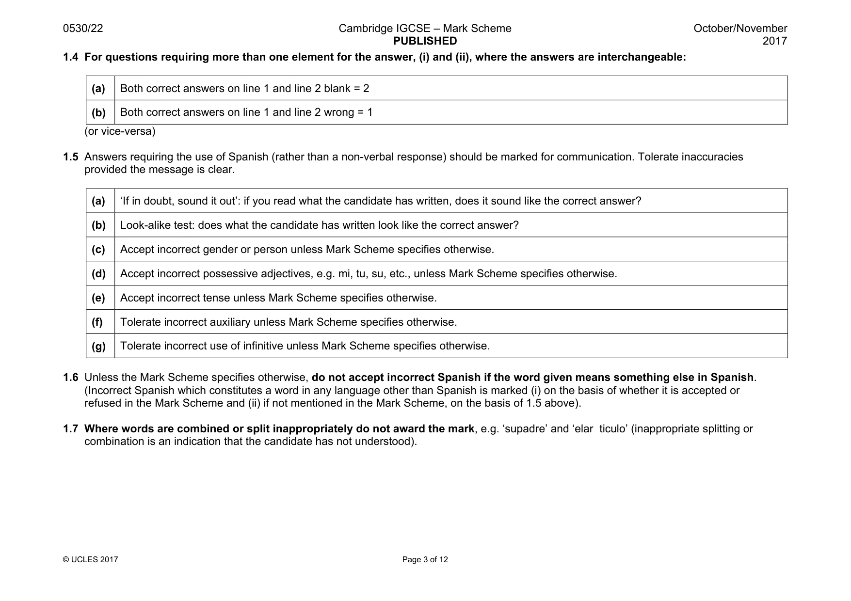 Mark scheme, page 3 of 12