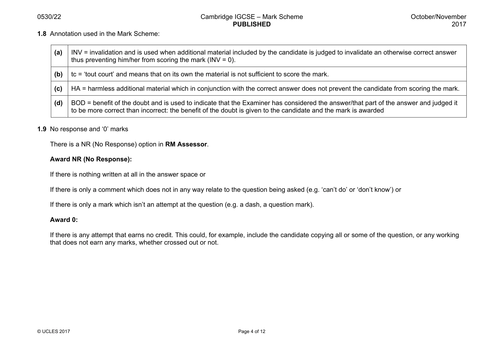 Mark scheme, page 4 of 12