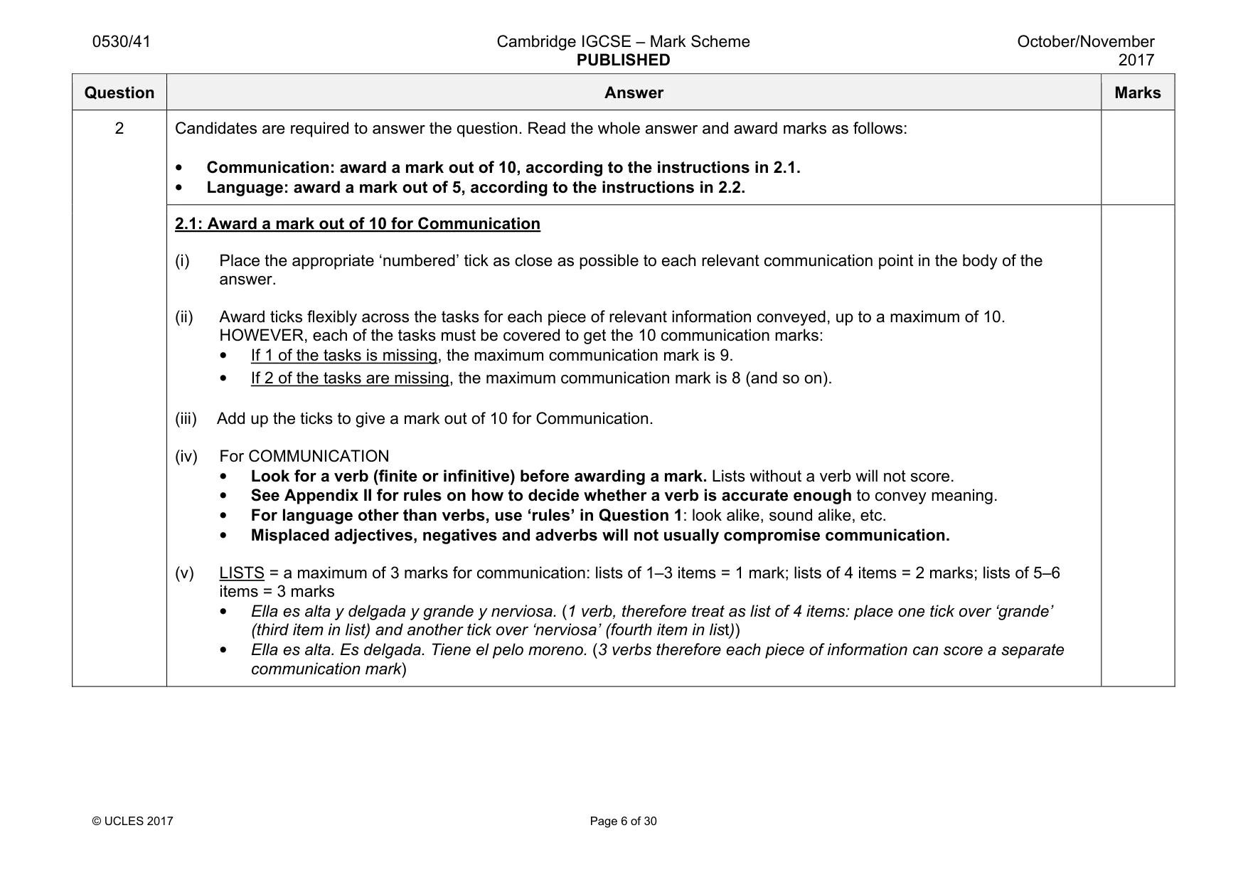 Mark scheme, page 6 of 30