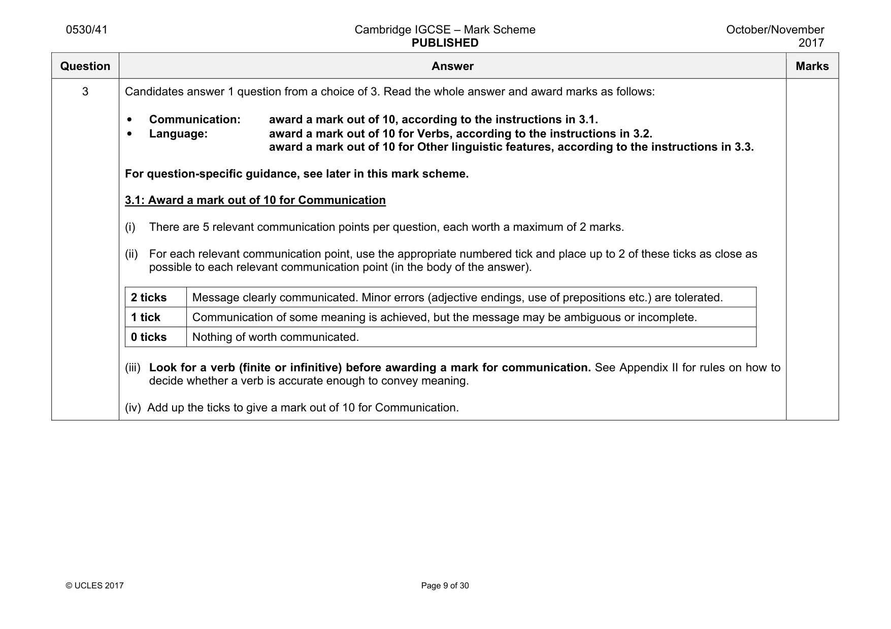 Mark scheme, page 9 of 30