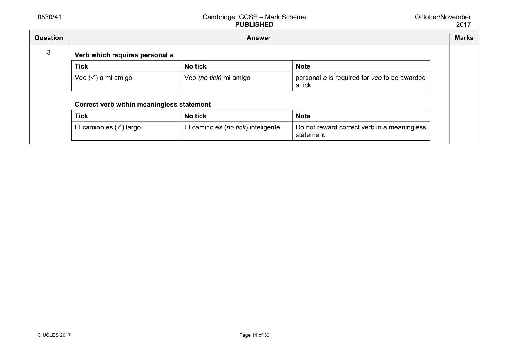 Mark scheme, page 14 of 30