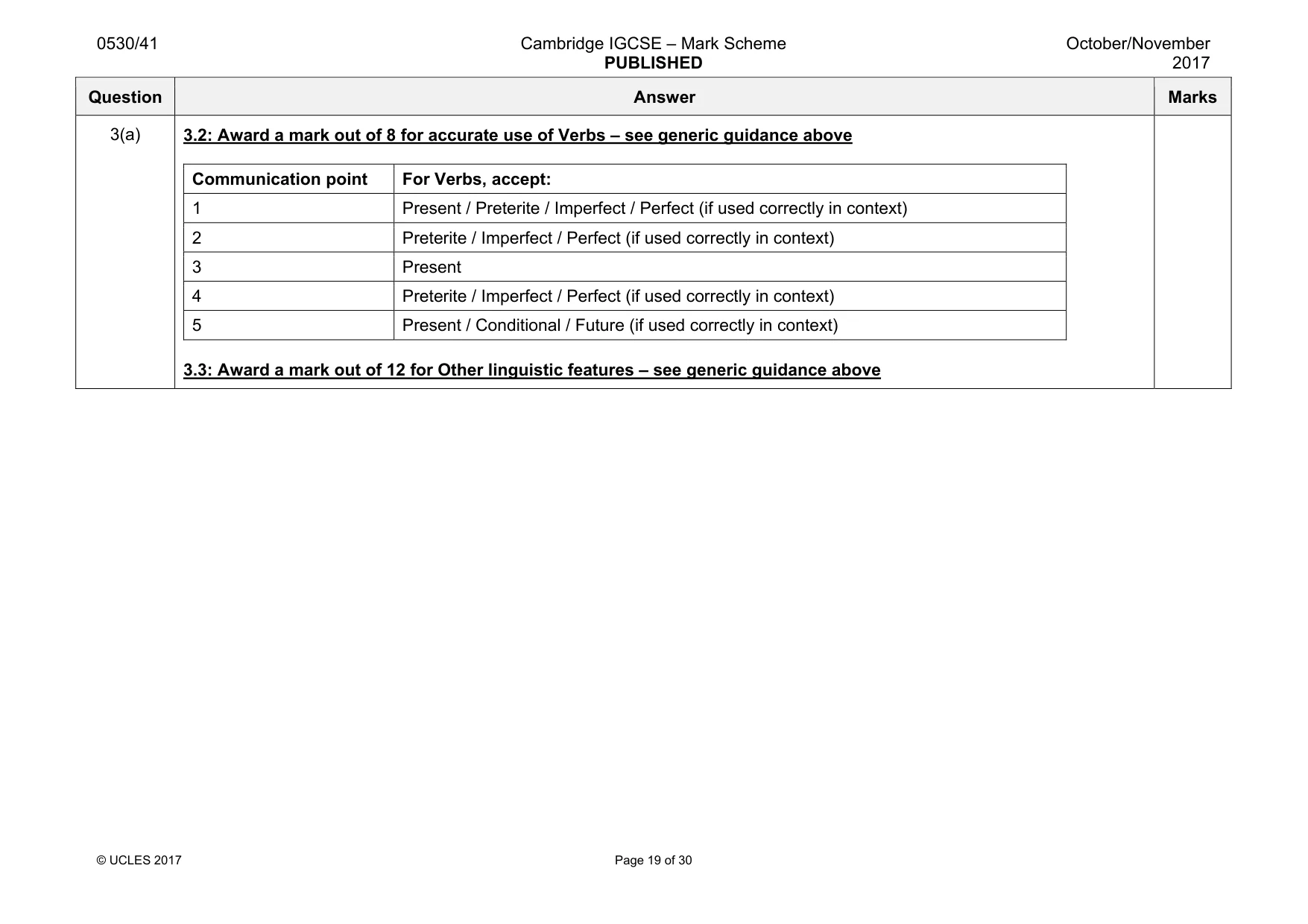 Mark scheme, page 19 of 30