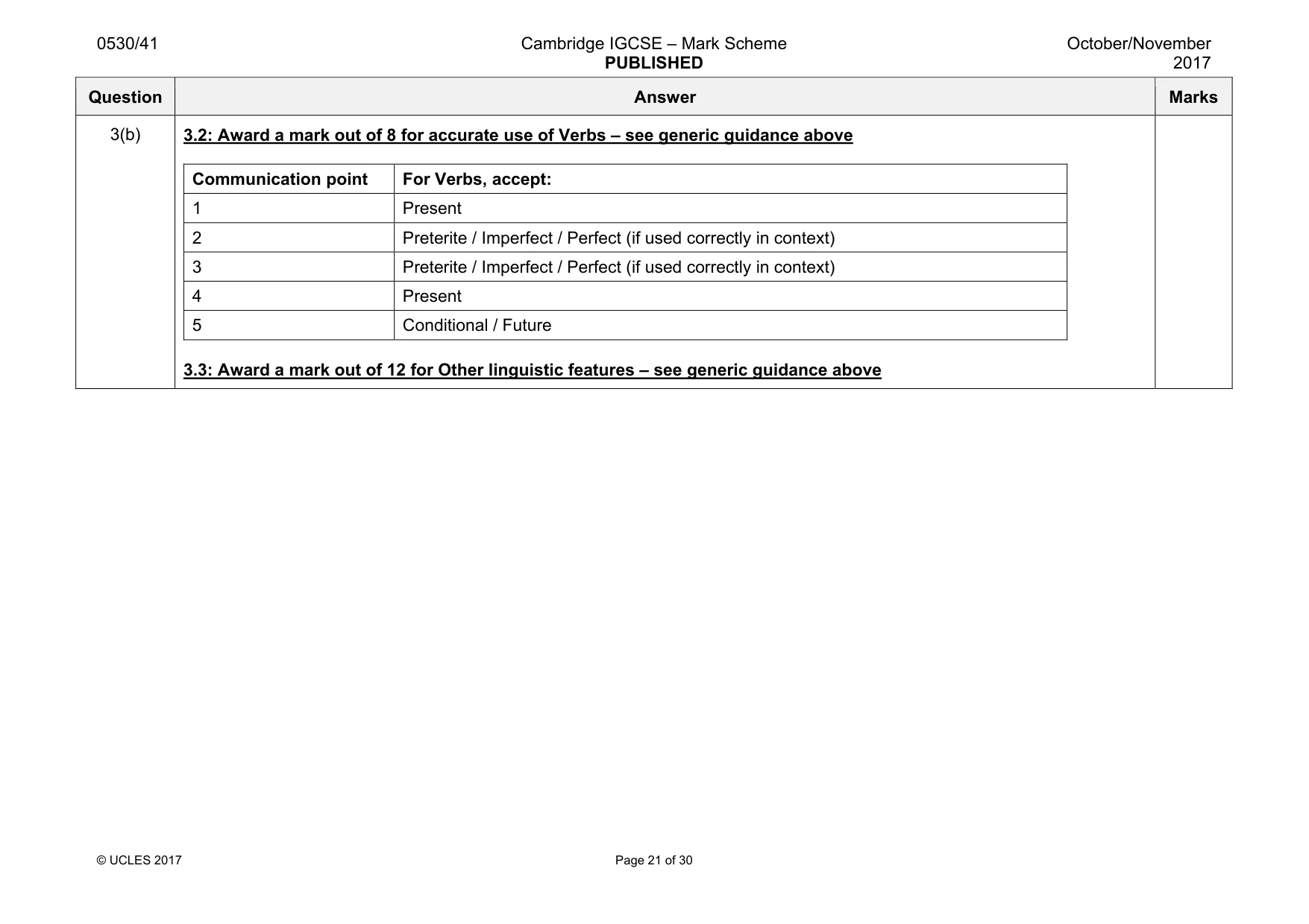Mark scheme, page 21 of 30