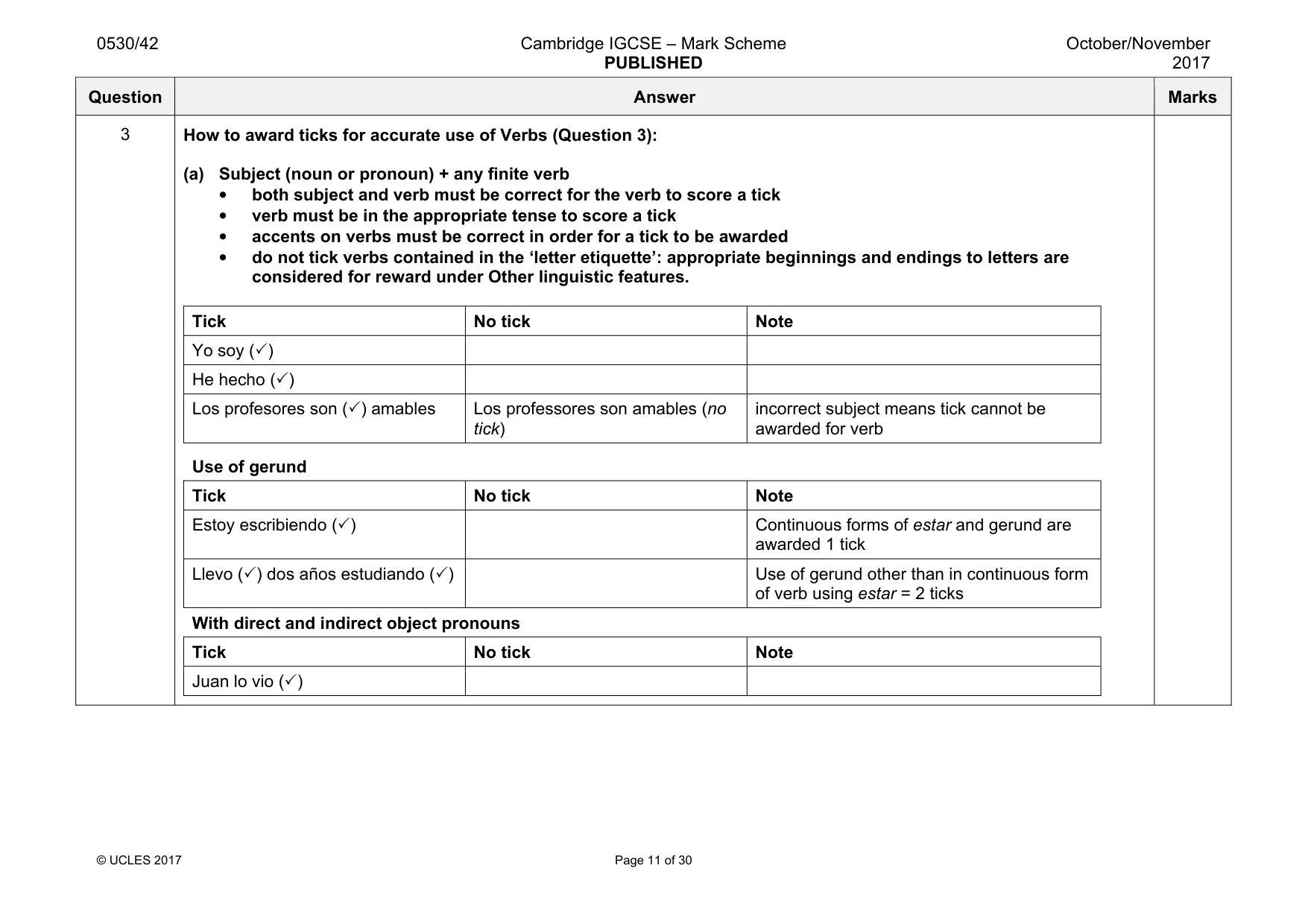 Mark scheme, page 11 of 30