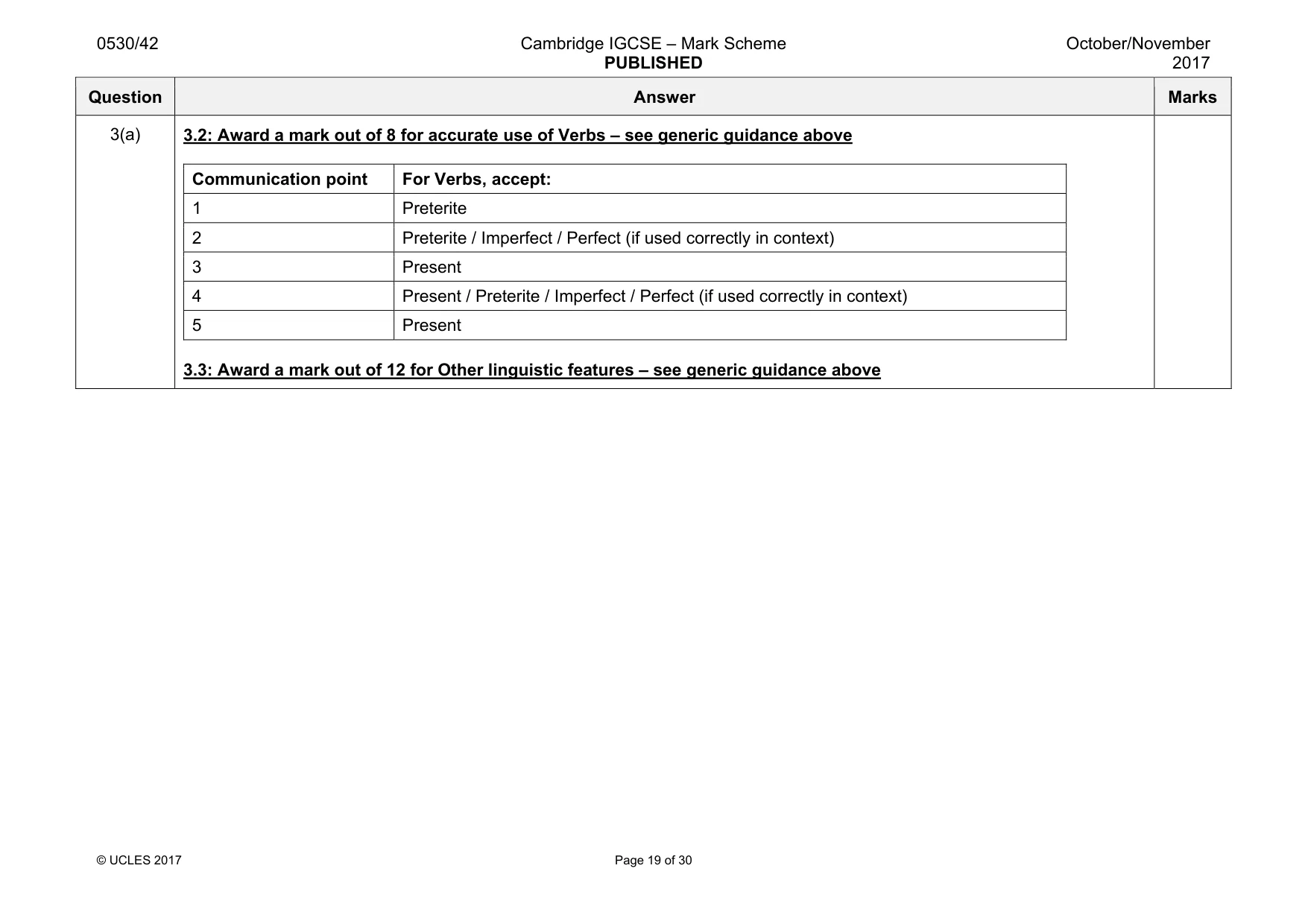 Mark scheme, page 19 of 30